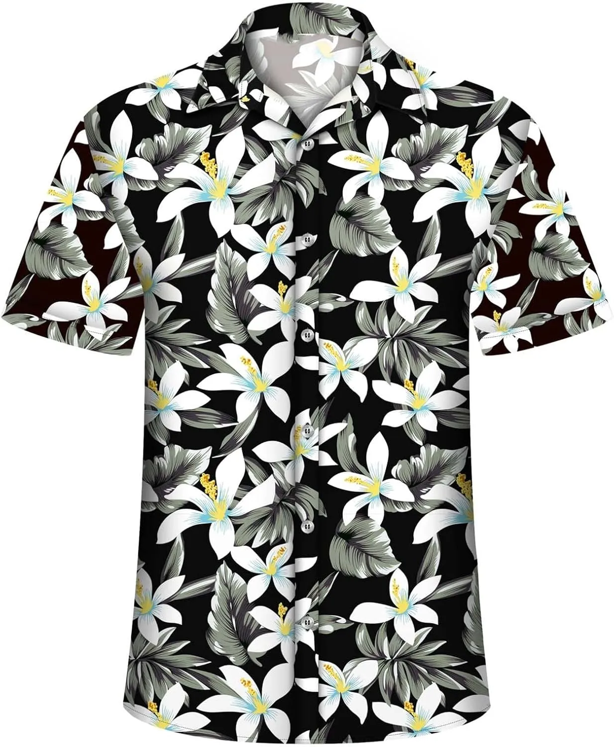 Hawaiian Shirt for Men Button Down Short Sleeve Summer Shirt Loose Fit Floral Printed Beach Travel Hiking Shirts