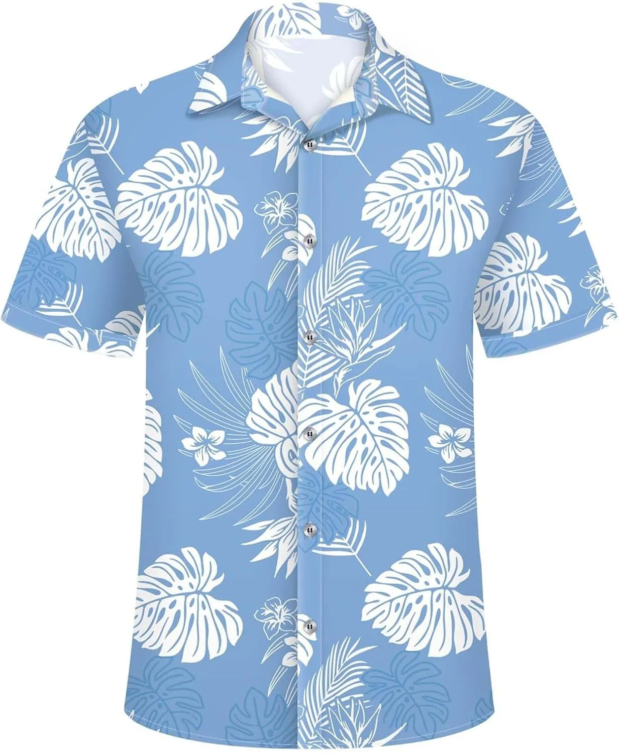 Hawaiian Shirt for Men Button Down Short Sleeve Summer Shirt Loose Fit Floral Printed Beach Travel Hiking Shirts