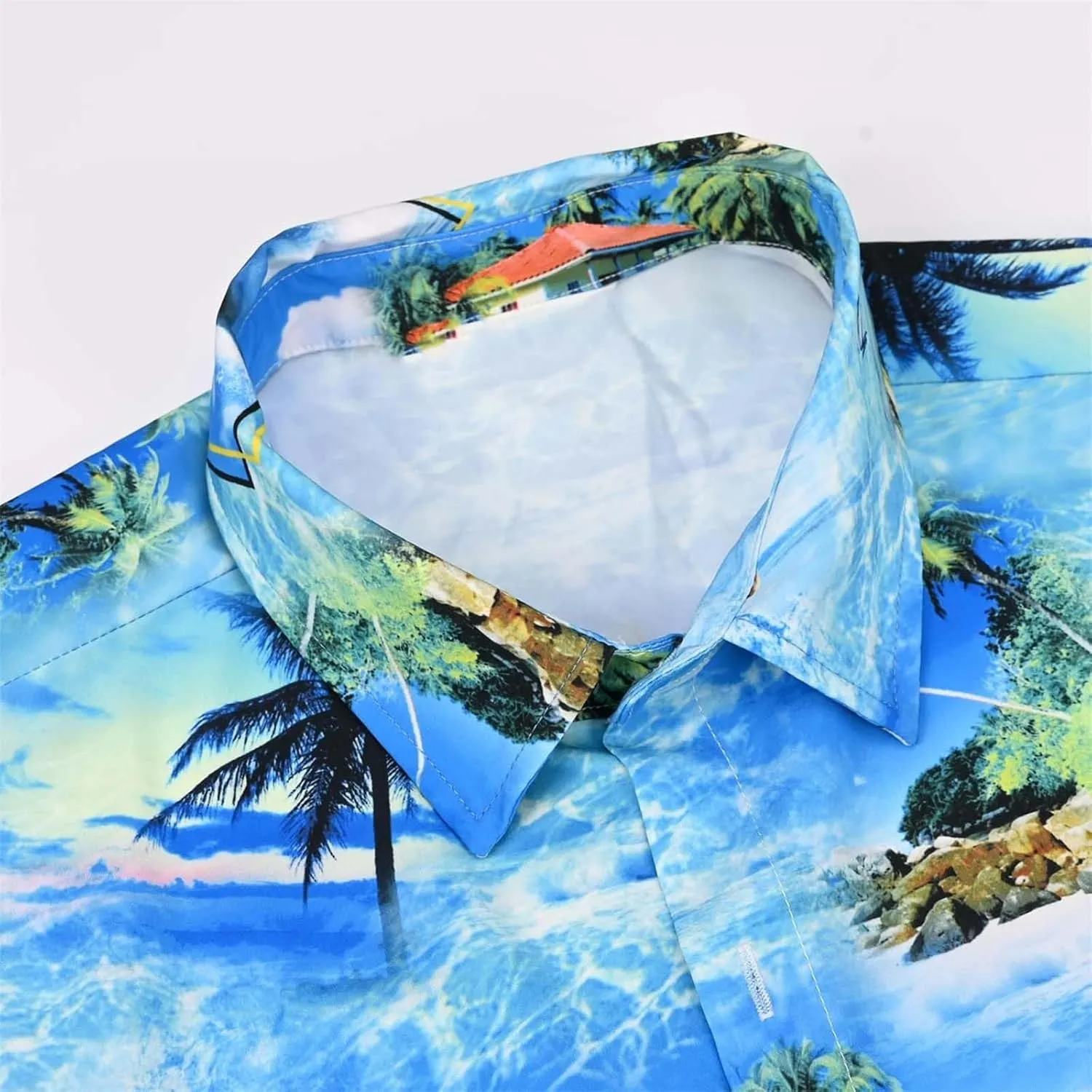 Hawaiian Shirt for Men Button Down Short Sleeve Summer Shirt Loose Fit Floral Printed Beach Travel Hiking Shirts