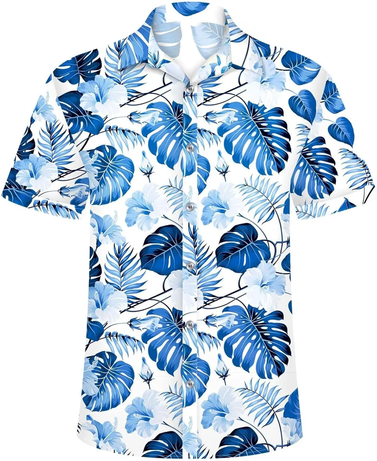Hawaiian Shirt for Men Button Down Short Sleeve Summer Shirt Loose Fit Floral Printed Beach Travel Hiking Shirts