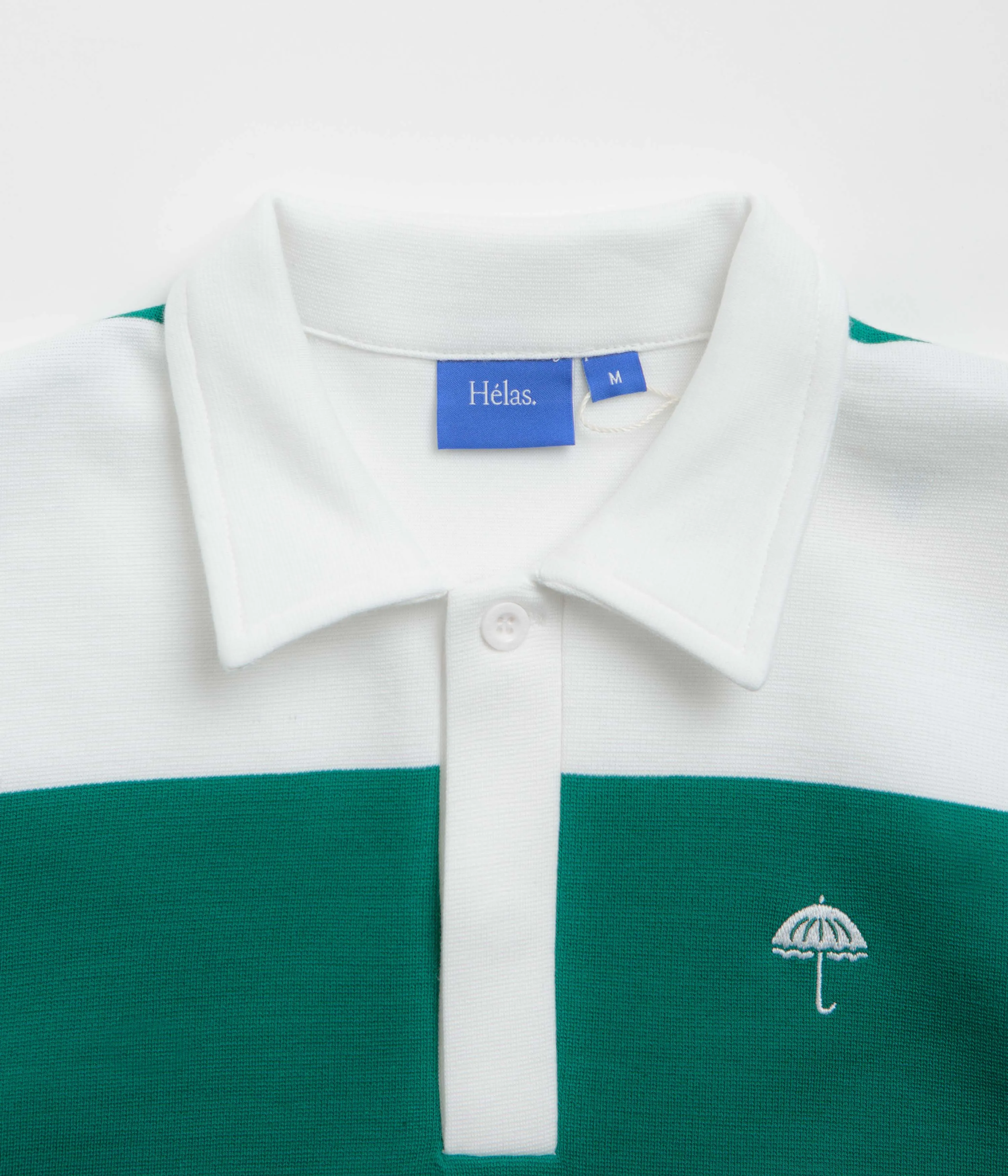 Helas Yard Long Sleeve Polo Shirt - White / Green