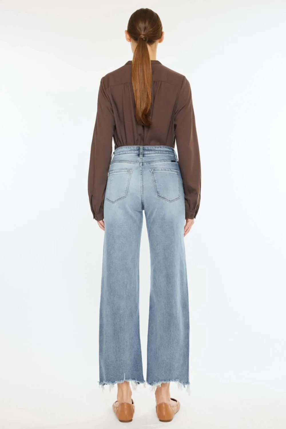 High Rise Slim Wide Leg Jeans
