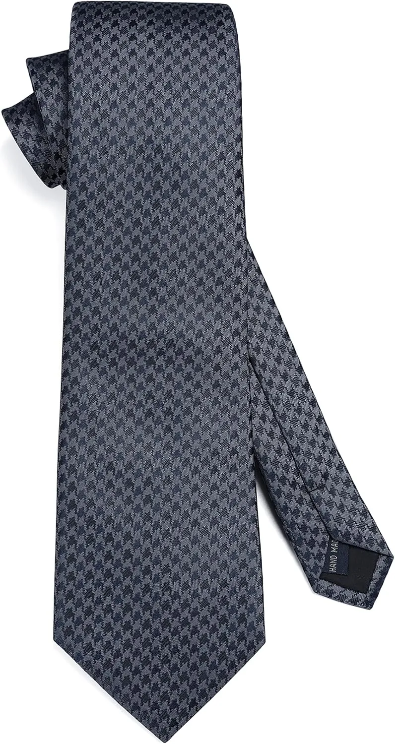 HISDERN Mens Ties Solid Color Tie and Pocket Square Set Classic Woven Formal Neckties & Handkerchief Wedding Party