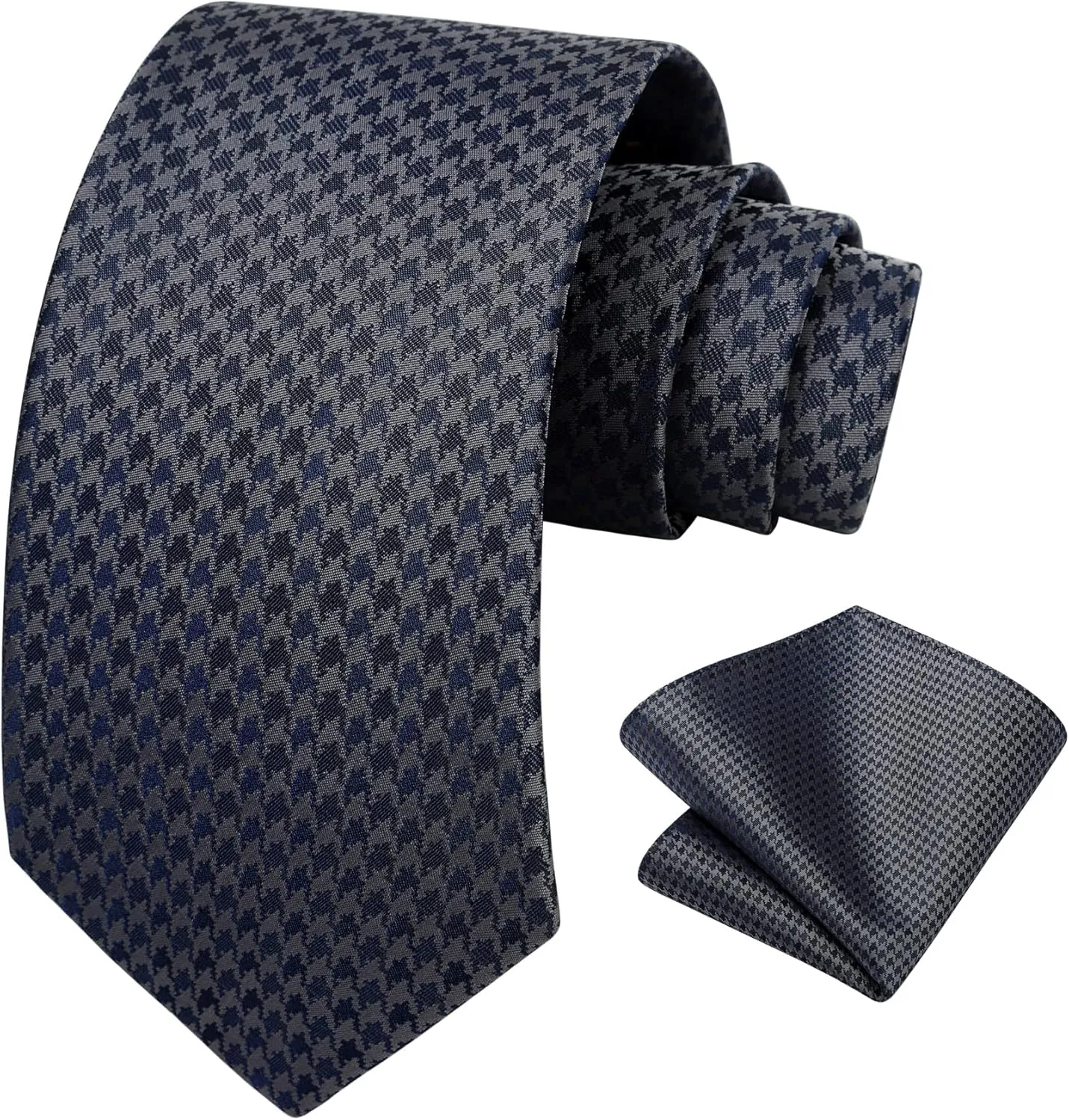 HISDERN Mens Ties Solid Color Tie and Pocket Square Set Classic Woven Formal Neckties & Handkerchief Wedding Party