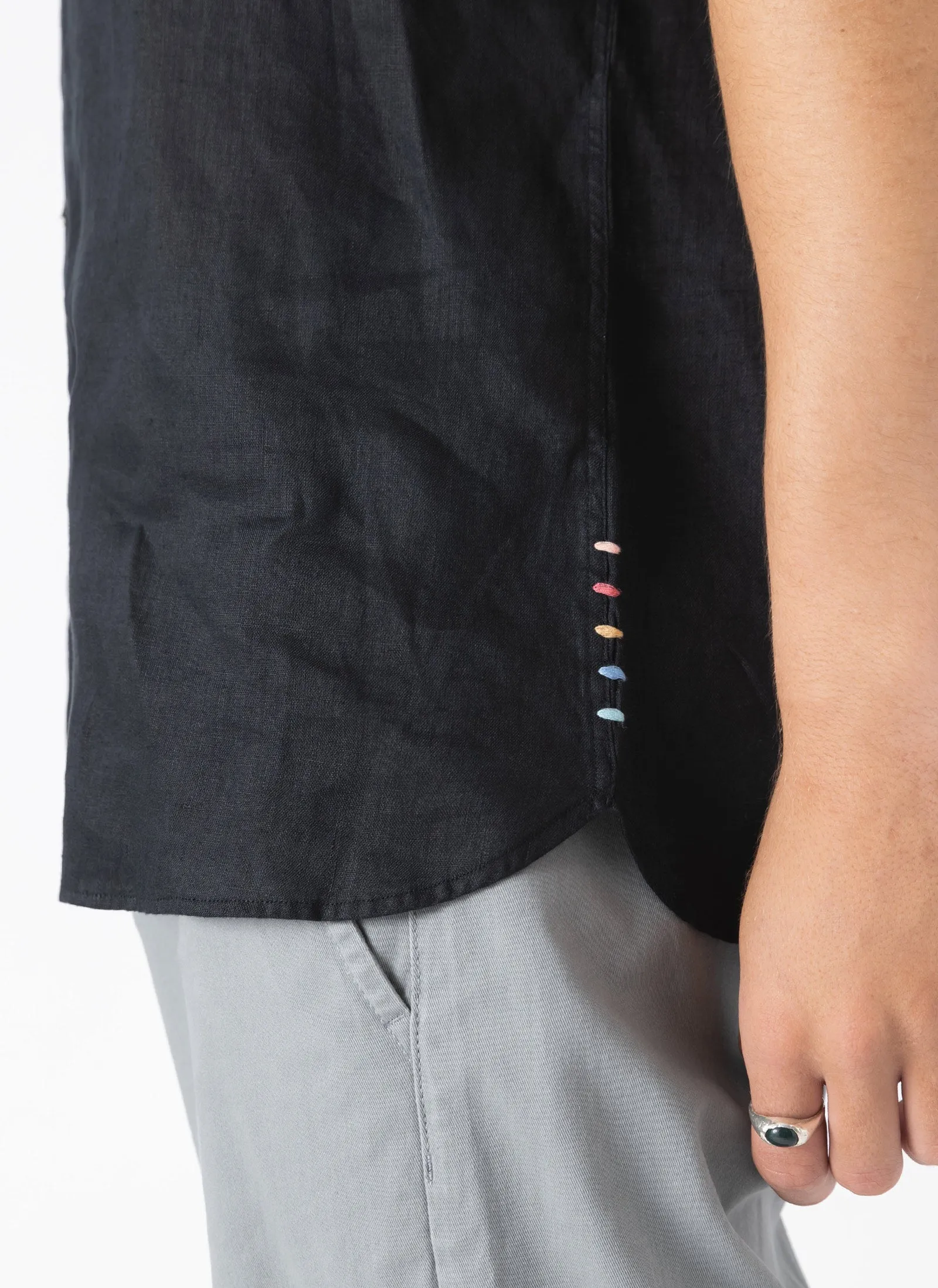 Holiday Linen Shirt Black