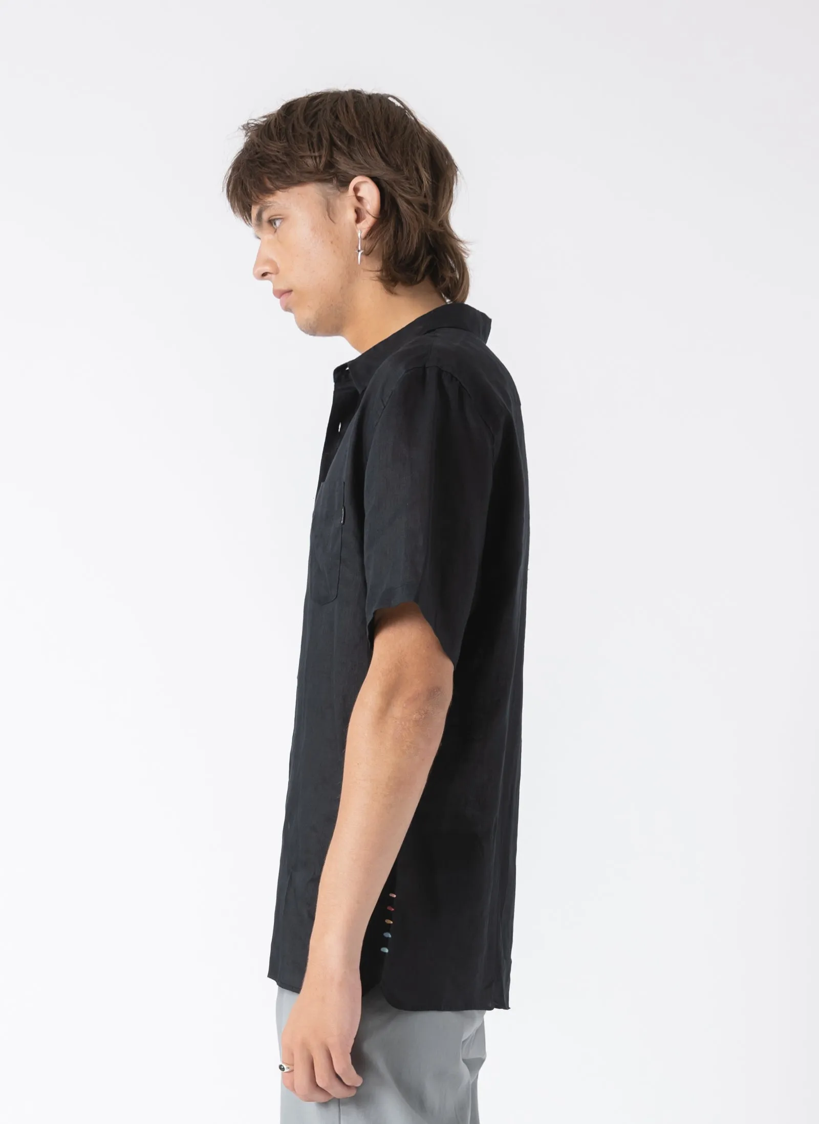 Holiday Linen Shirt Black