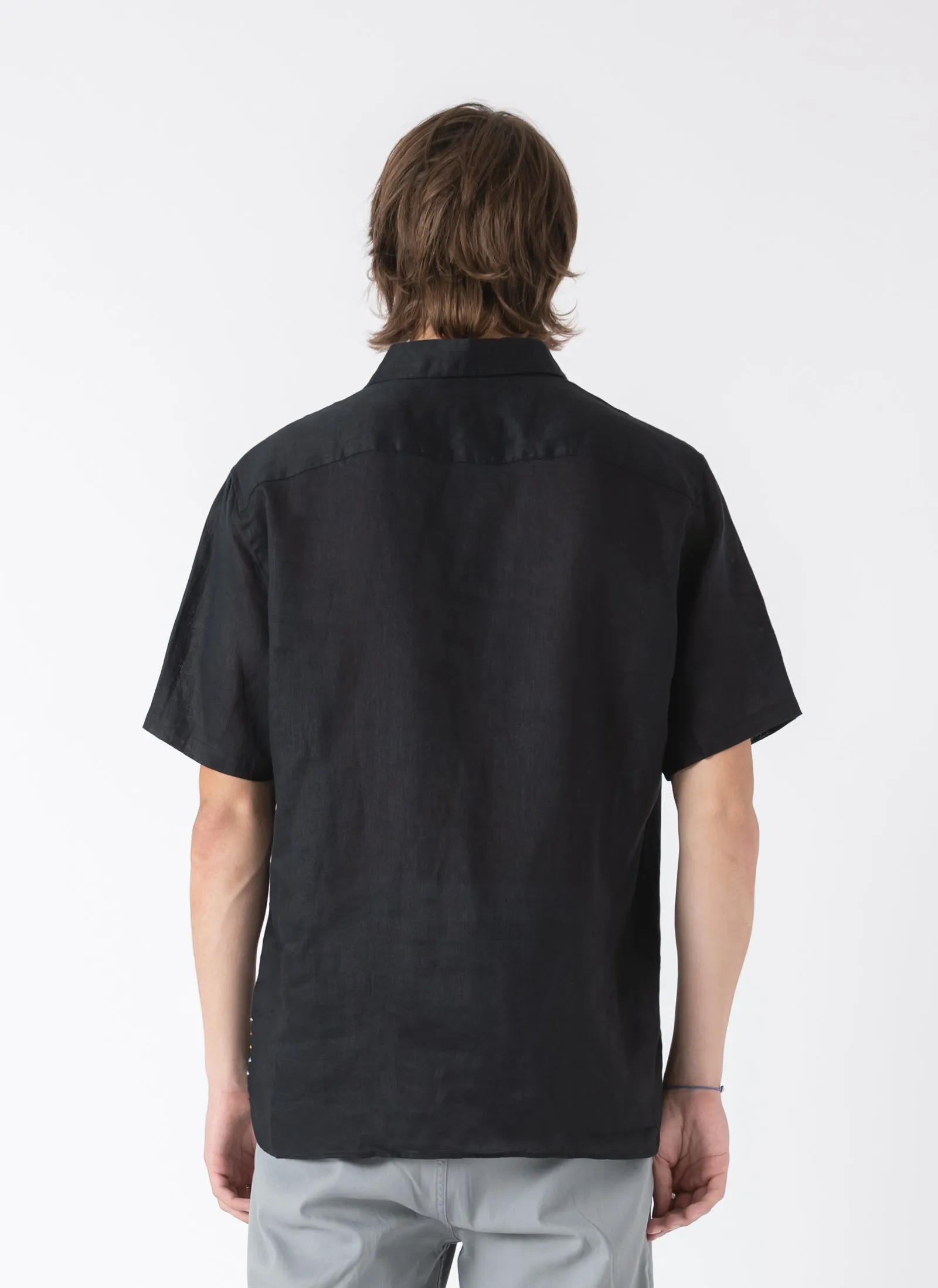 Holiday Linen Shirt Black