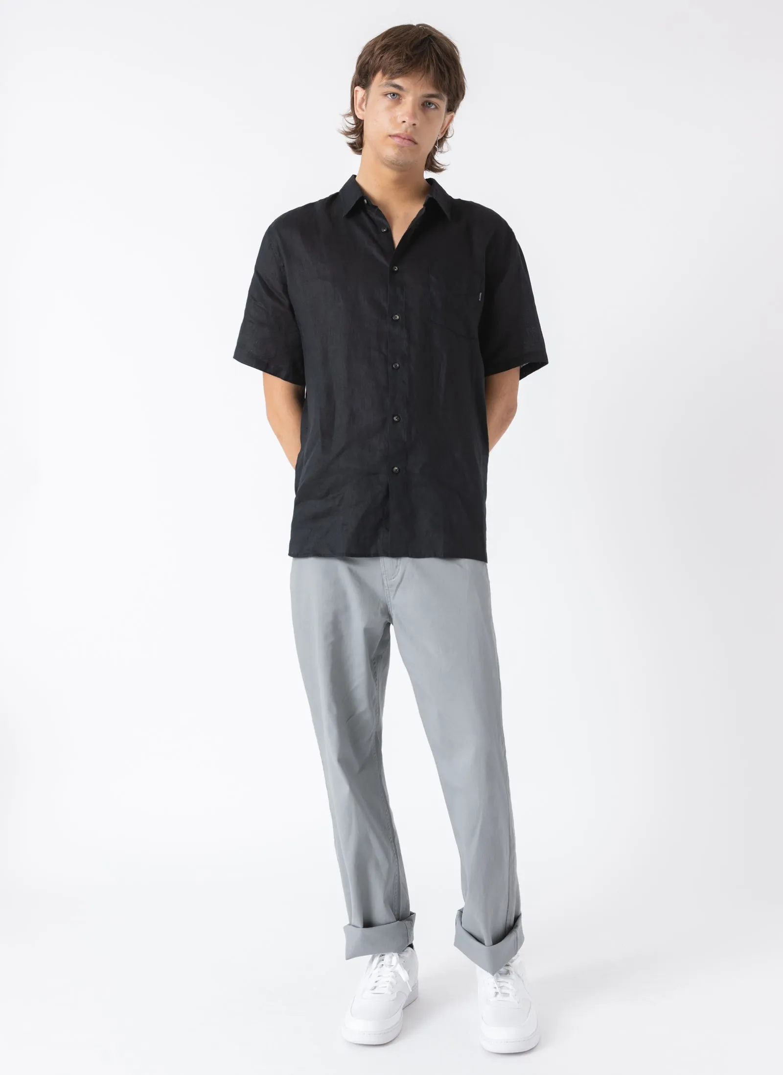 Holiday Linen Shirt Black