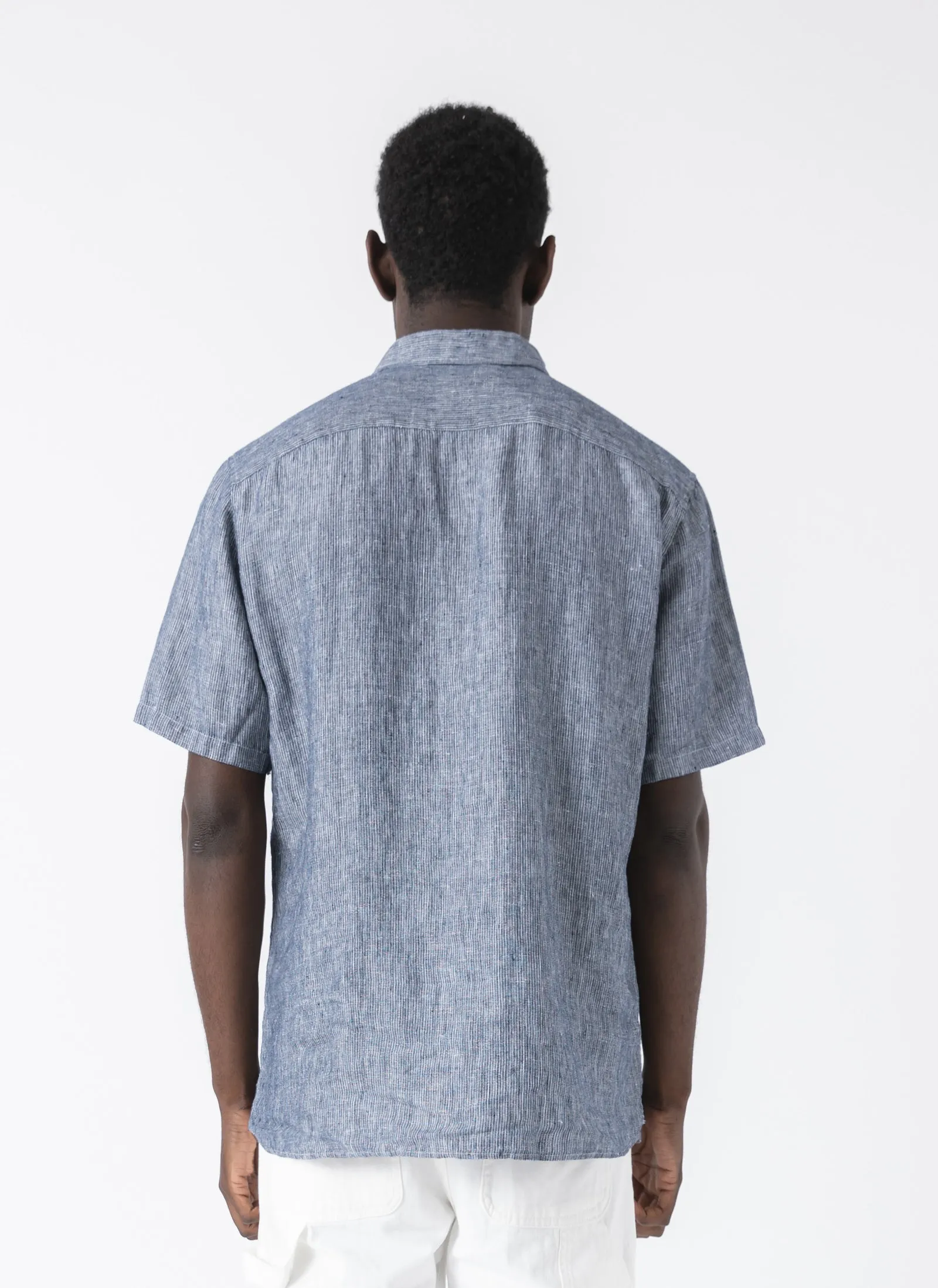 Holiday Linen Shirt Slate Stripe