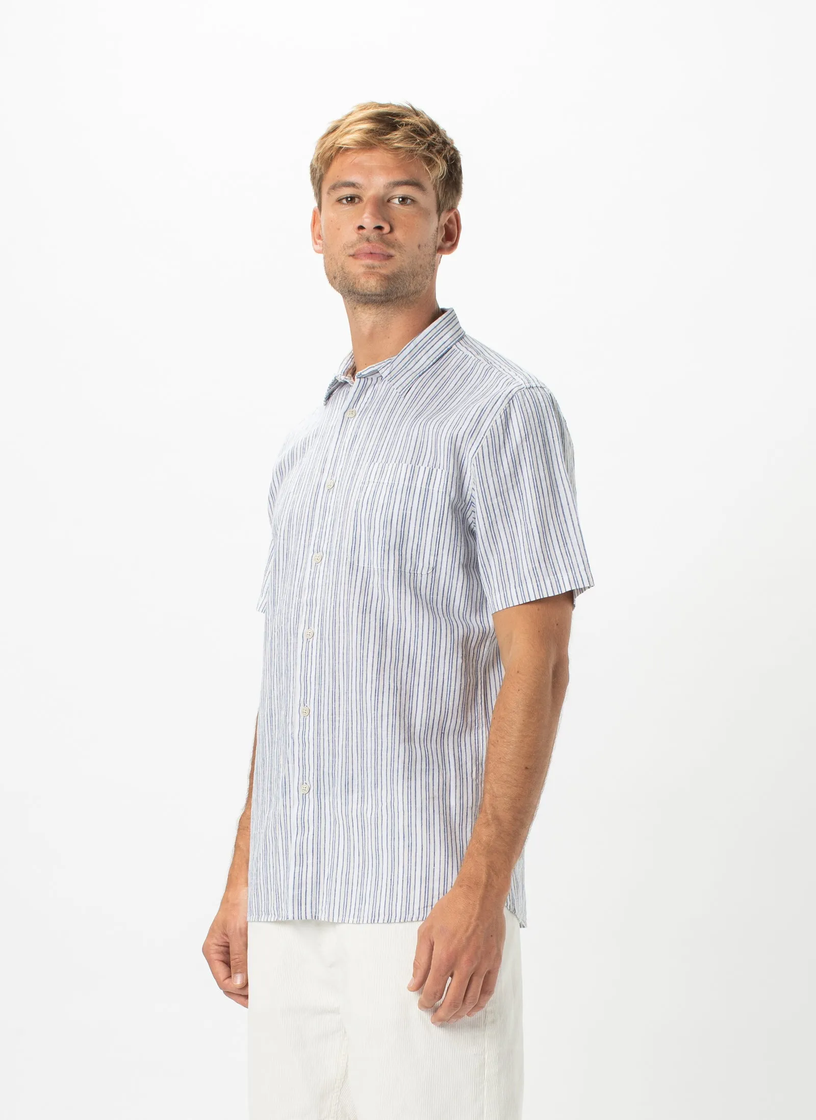 Holiday Short-Sleeve Shirt White Stripe - Sale