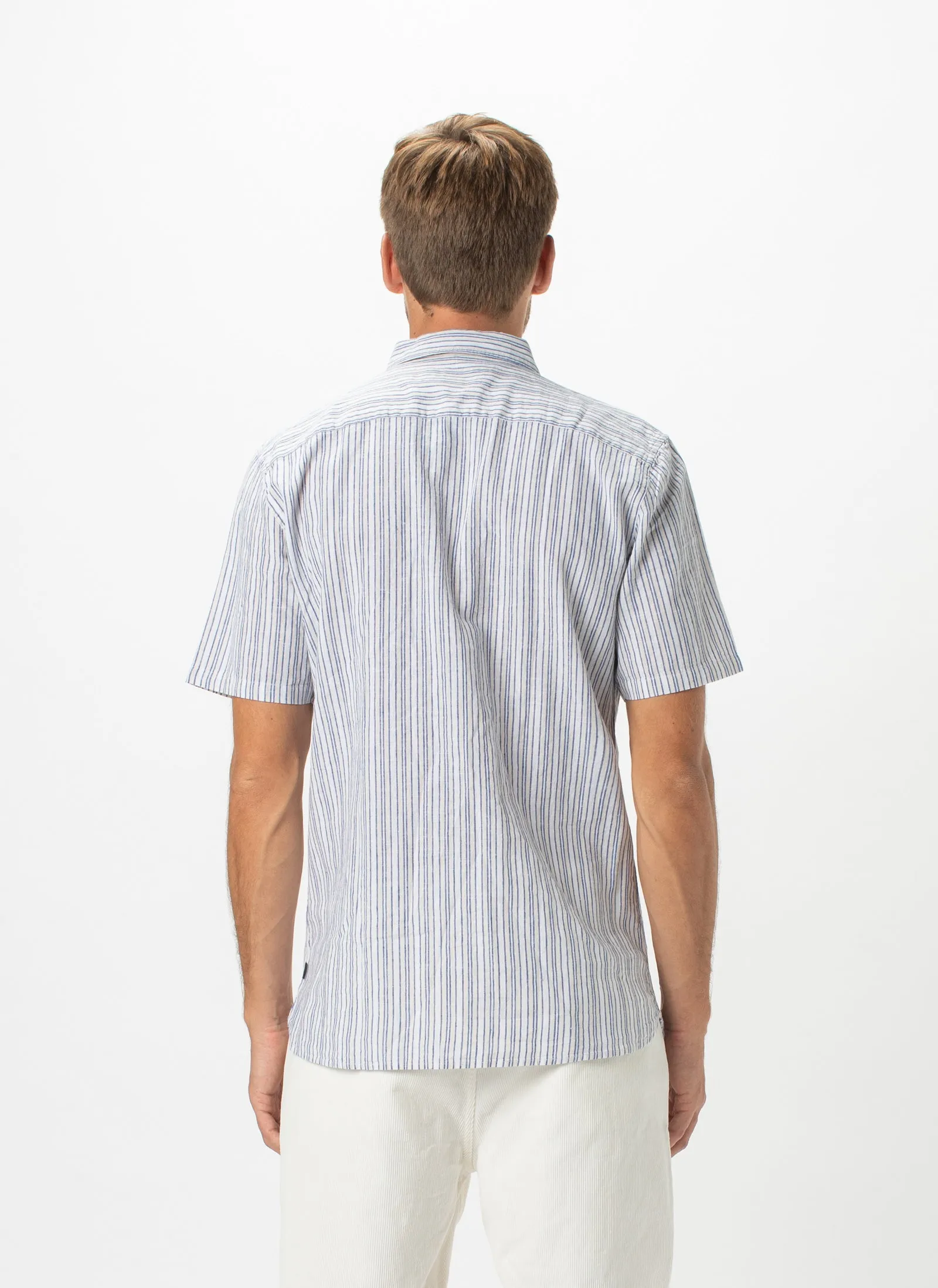 Holiday Short-Sleeve Shirt White Stripe - Sale