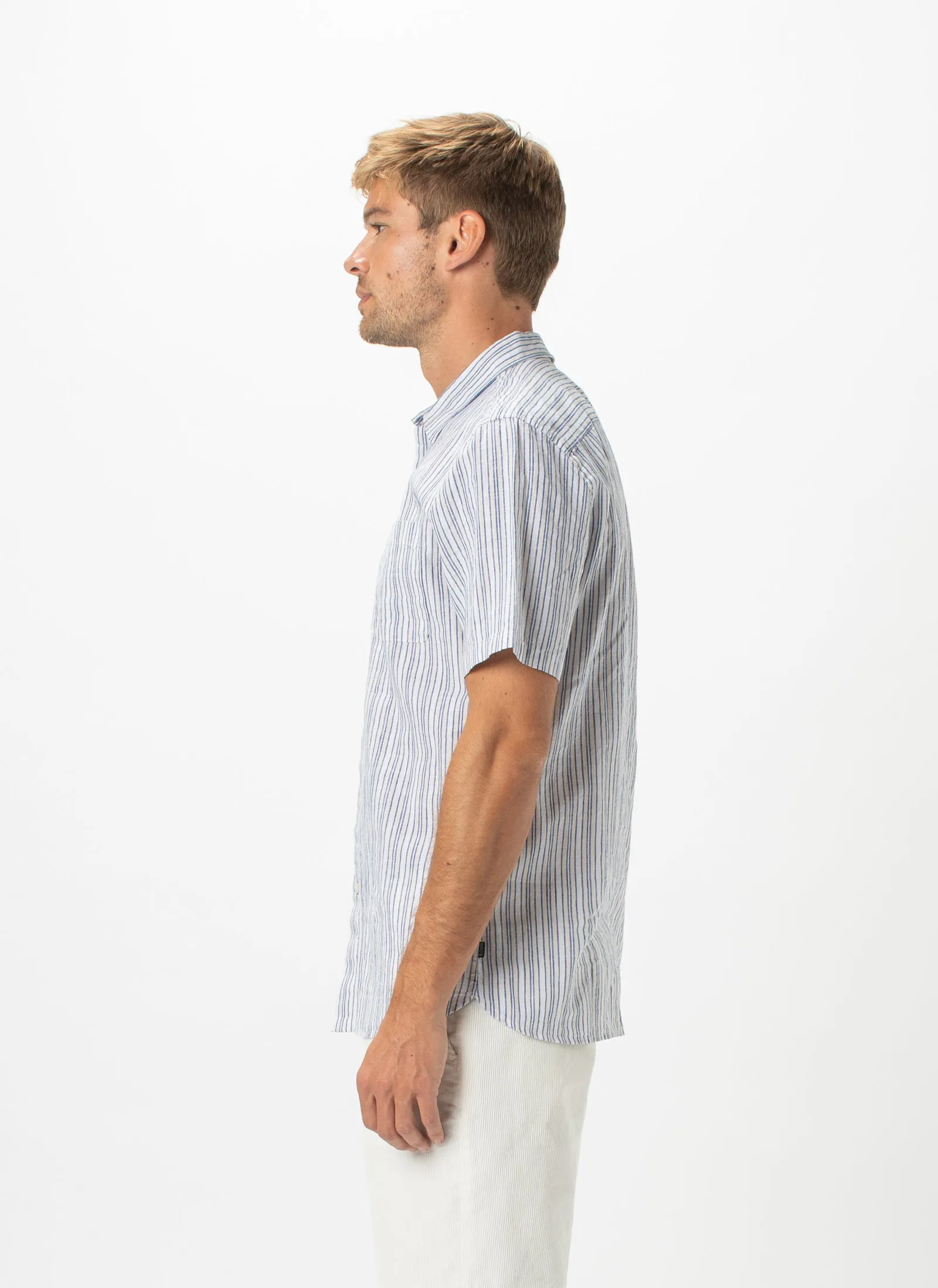 Holiday Short-Sleeve Shirt White Stripe - Sale