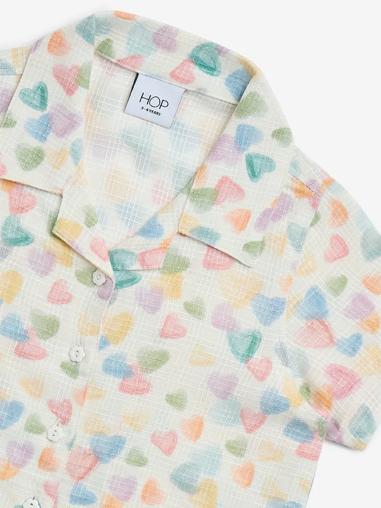 HOP Kids Multicolour Heart Printed Shirt