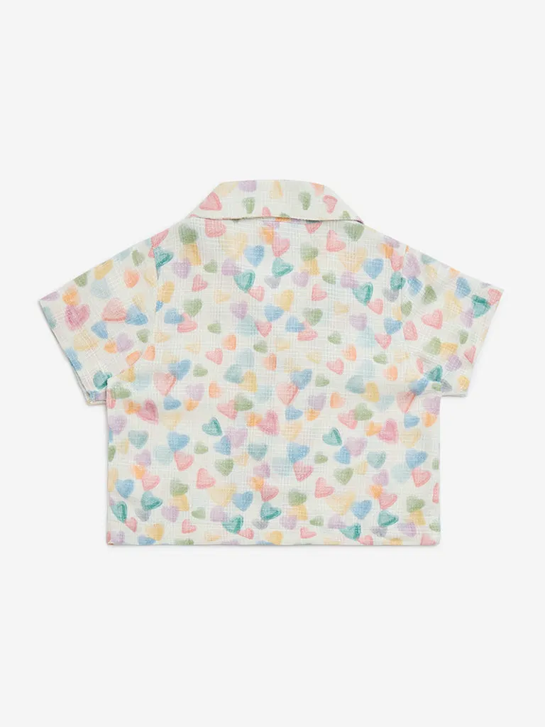 HOP Kids Multicolour Heart Printed Shirt