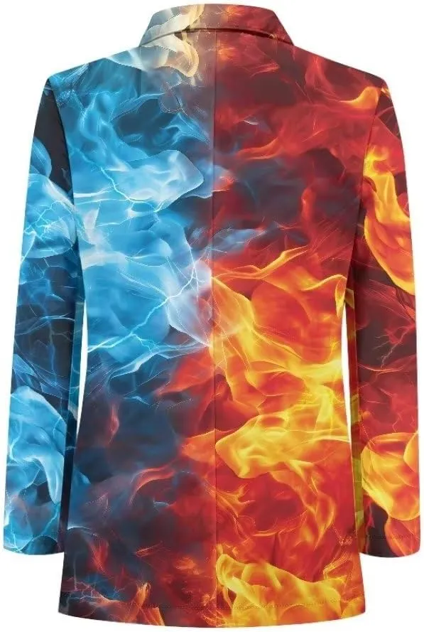 Horeset Camo American Flag Mens Blazer Novelty Slim Fit Casual Sports Coat Slim Fit Suit Jacket