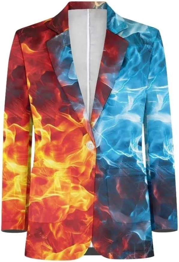 Horeset Camo American Flag Mens Blazer Novelty Slim Fit Casual Sports Coat Slim Fit Suit Jacket