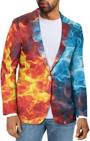 Horeset Camo American Flag Mens Blazer Novelty Slim Fit Casual Sports Coat Slim Fit Suit Jacket