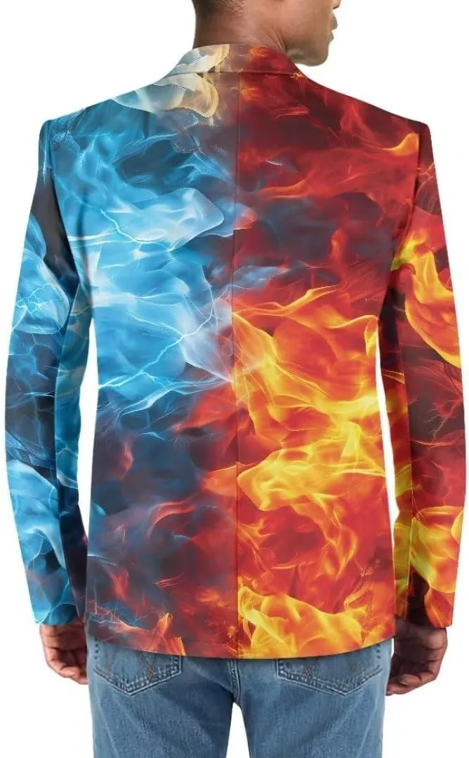 Horeset Camo American Flag Mens Blazer Novelty Slim Fit Casual Sports Coat Slim Fit Suit Jacket