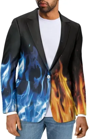Horeset Camo American Flag Mens Blazer Novelty Slim Fit Casual Sports Coat Slim Fit Suit Jacket