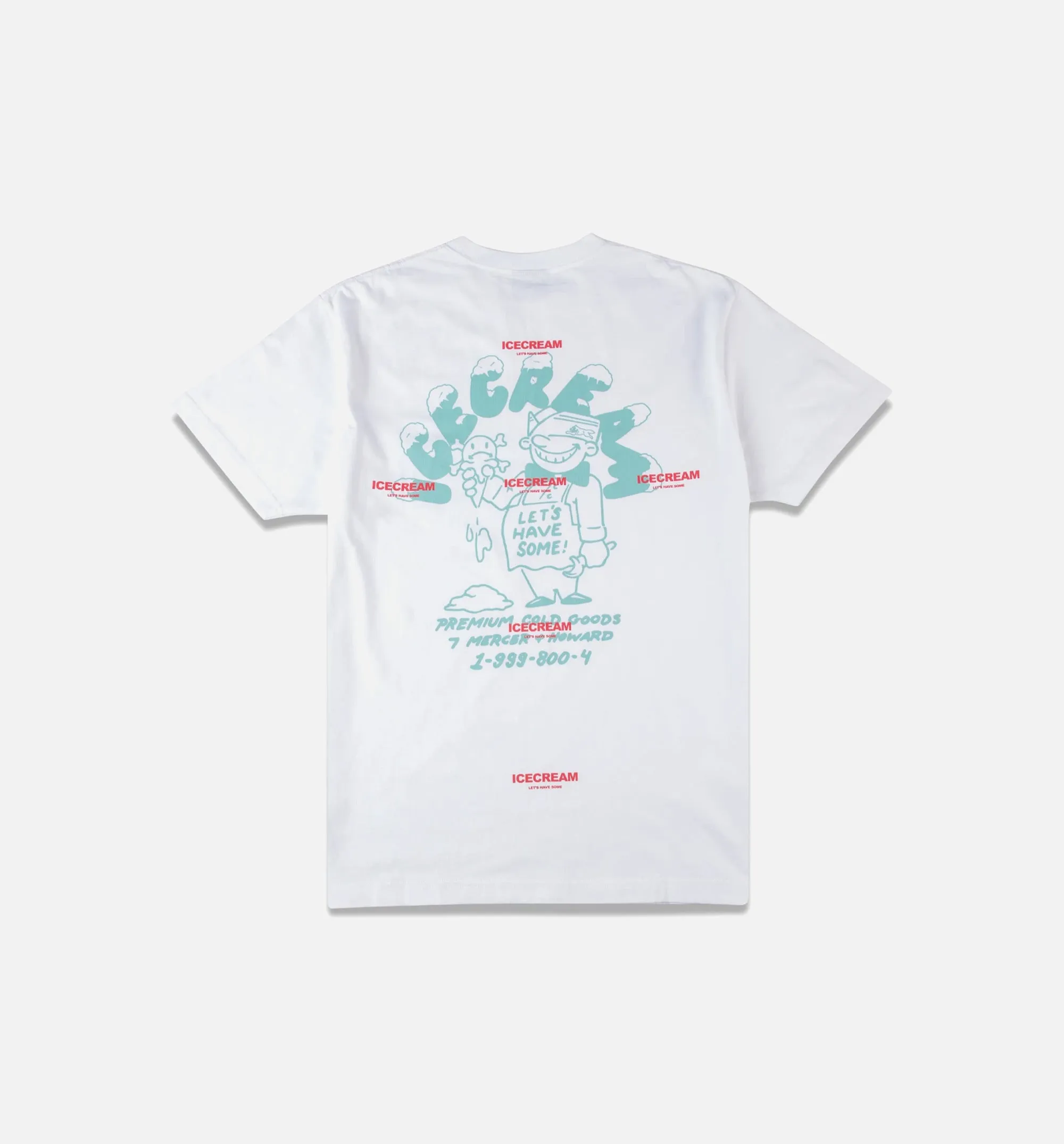 Ice Cream Man Short Sleeve Mens T-Shirt - White