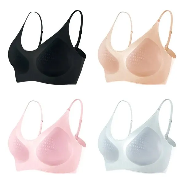 Ice Silk Ion Fiber Restoration Shaping Bra - Skin-friendly Ice Silk Lifting Bra Stretchy Breathable Ultra Thin Ice Silk Bra