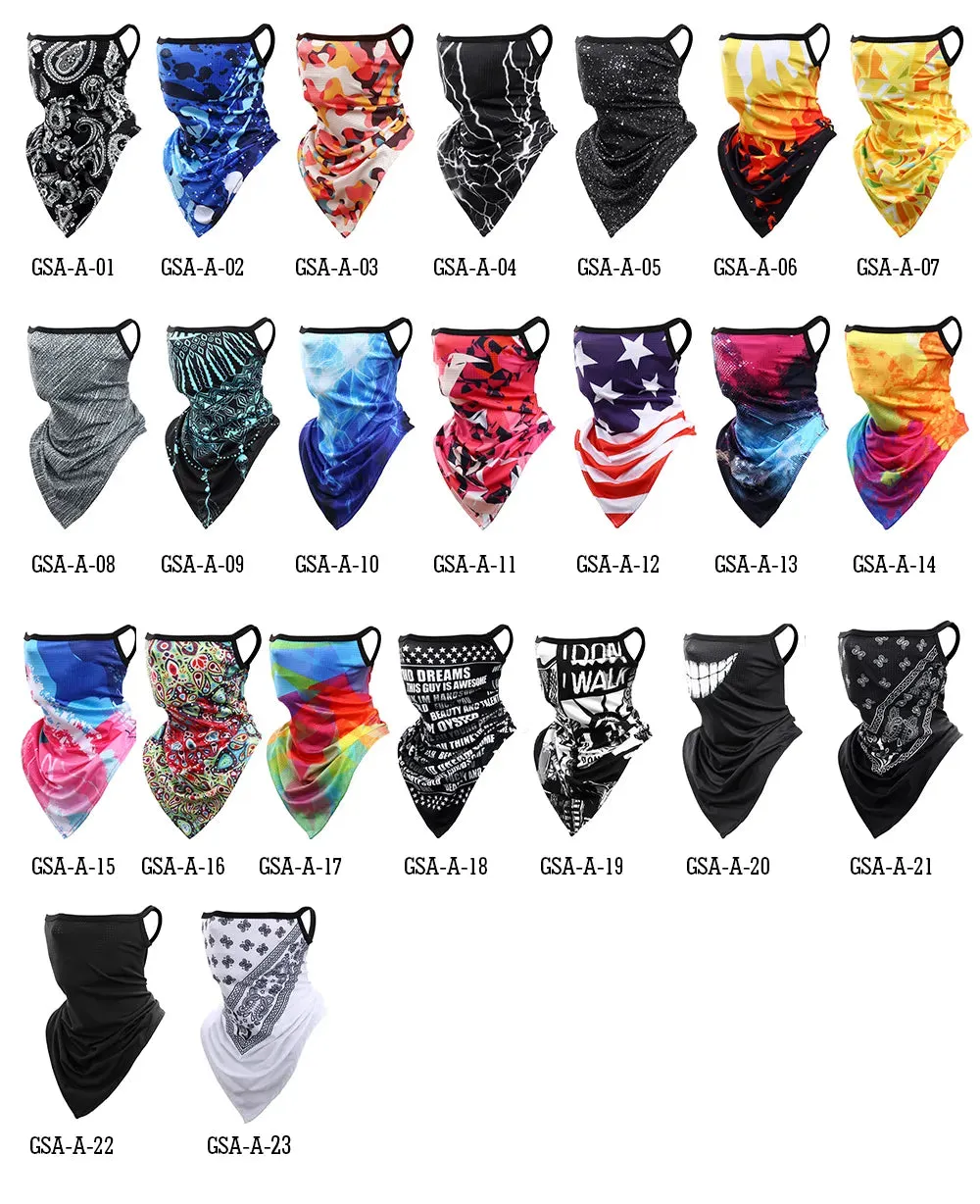Ice Silk Sports Bandana Masks Triangle Face Covering Cool Ski Mask Cycling Running Hiking Tube Scarf Neck Gaiter Men Women