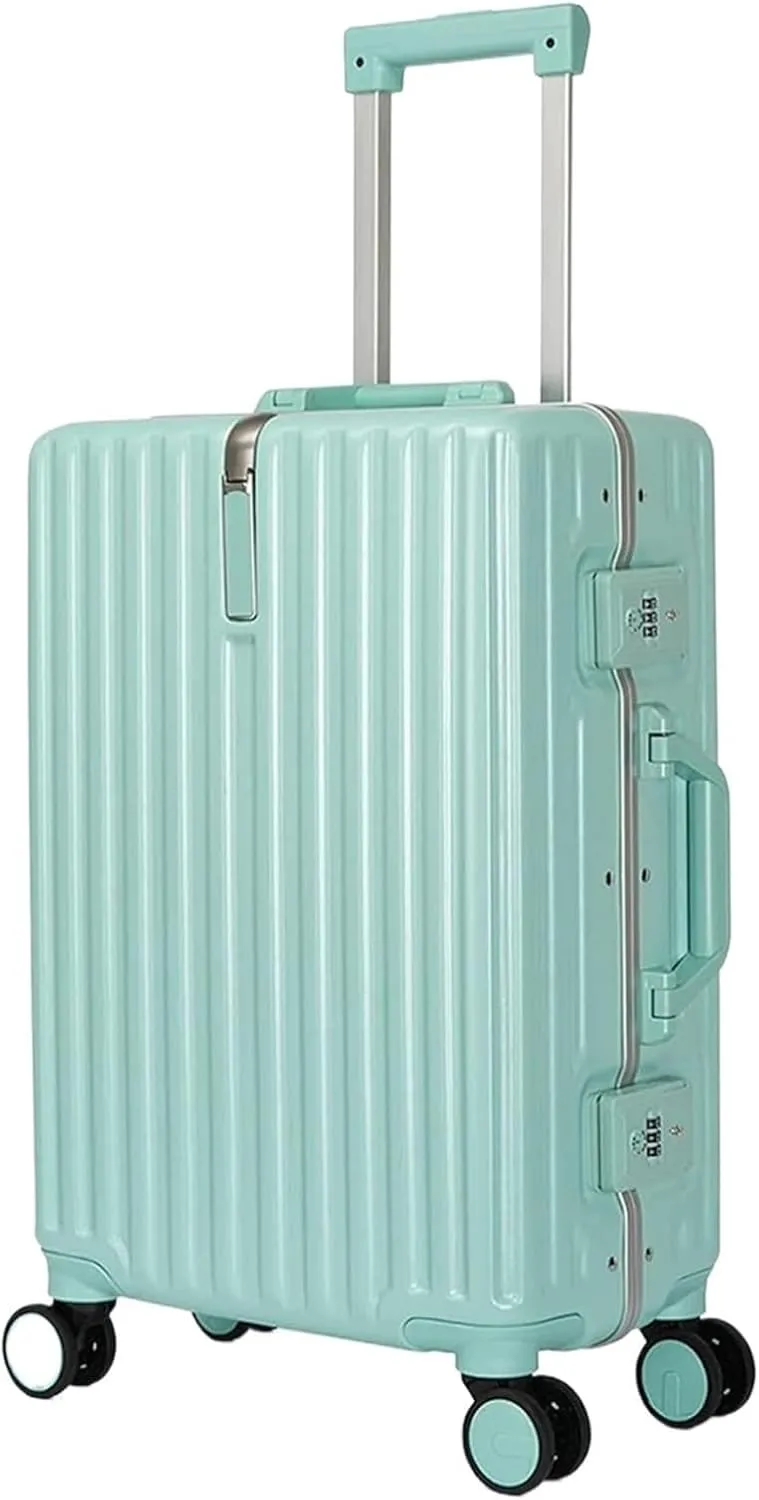 IRYZE Lightweight Suitcase Lightweight And Tough Cabin Suitcase Lightweight ABS Carry-on Hand Luggage 4 Spinner Carry on Luggage (Color : Green, Size : 28 inches)