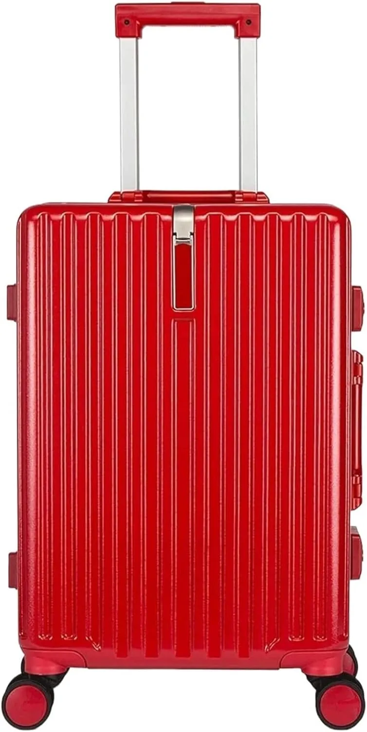 IRYZE Lightweight Suitcase Lightweight And Tough Cabin Suitcase Lightweight ABS Carry-on Hand Luggage 4 Spinner Carry on Luggage (Color : Red, Size : 28 inches)