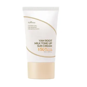 ISNTREE Yum root milk tone up sun cream كريم واقي الشمس الفيزيائي بجذر اليام من ازنتري