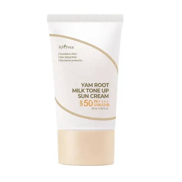 ISNTREE Yum root milk tone up sun cream كريم واقي الشمس الفيزيائي بجذر اليام من ازنتري