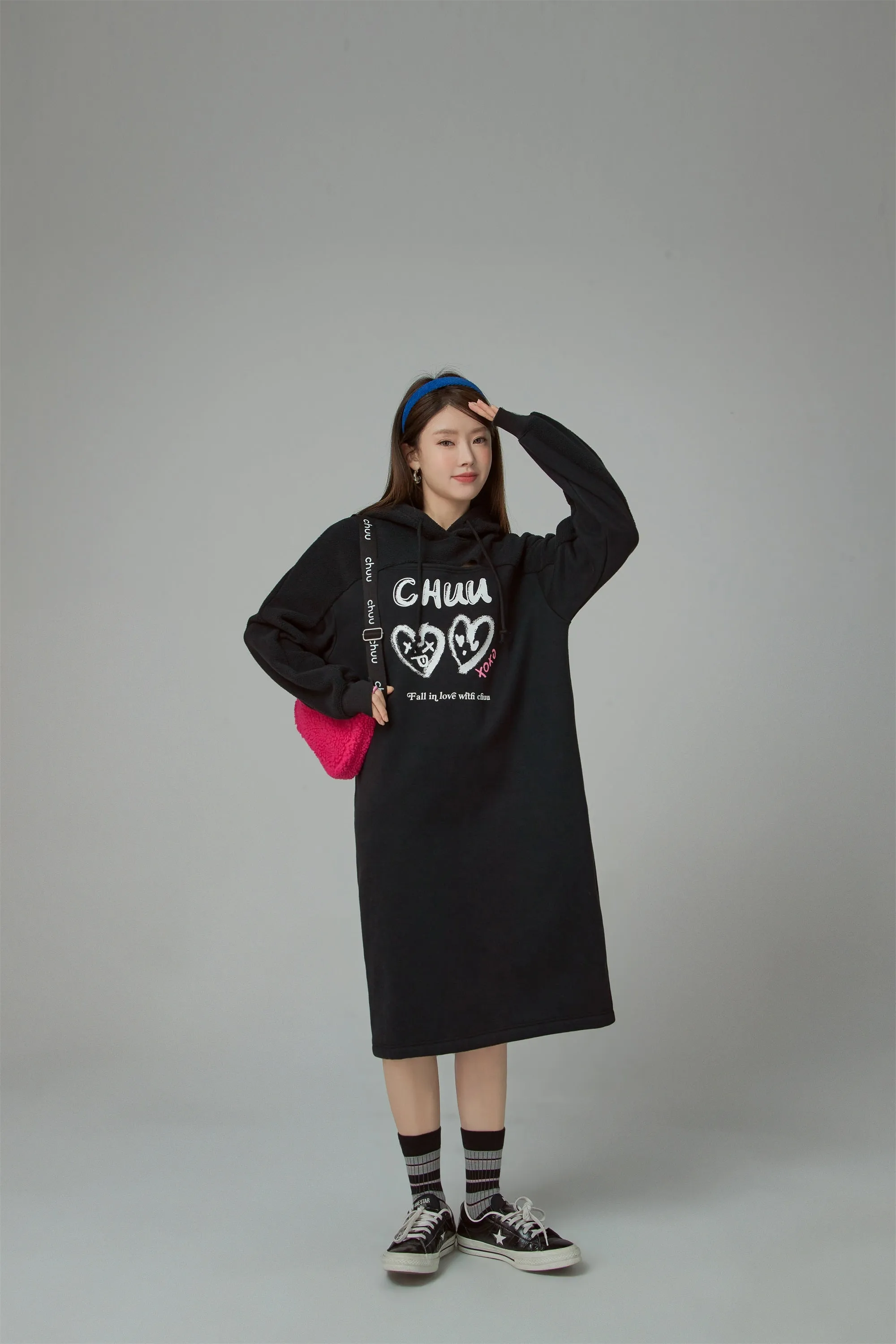 It Is You Or Me Loose Fit Hooded Dress
