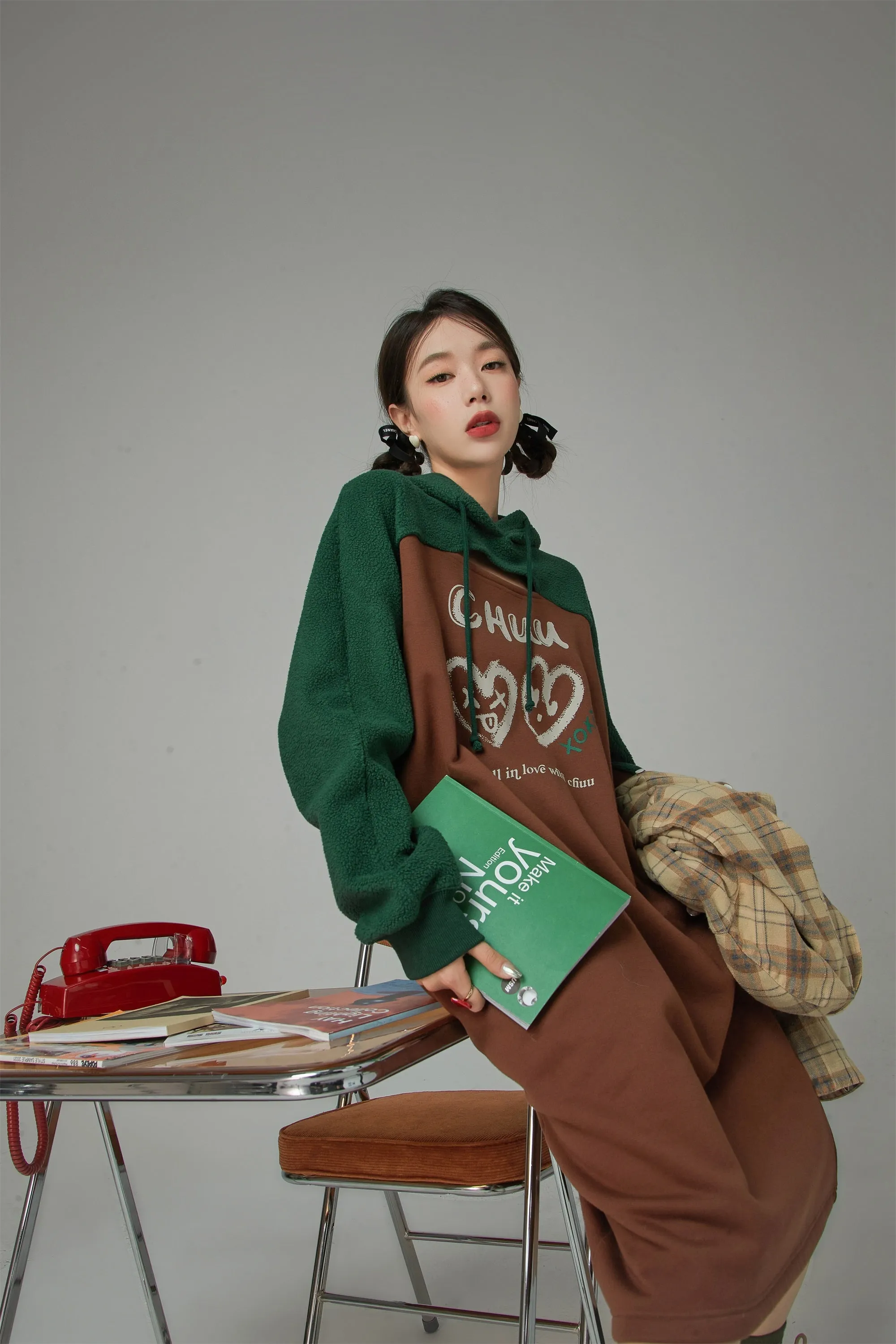 It Is You Or Me Loose Fit Hooded Dress