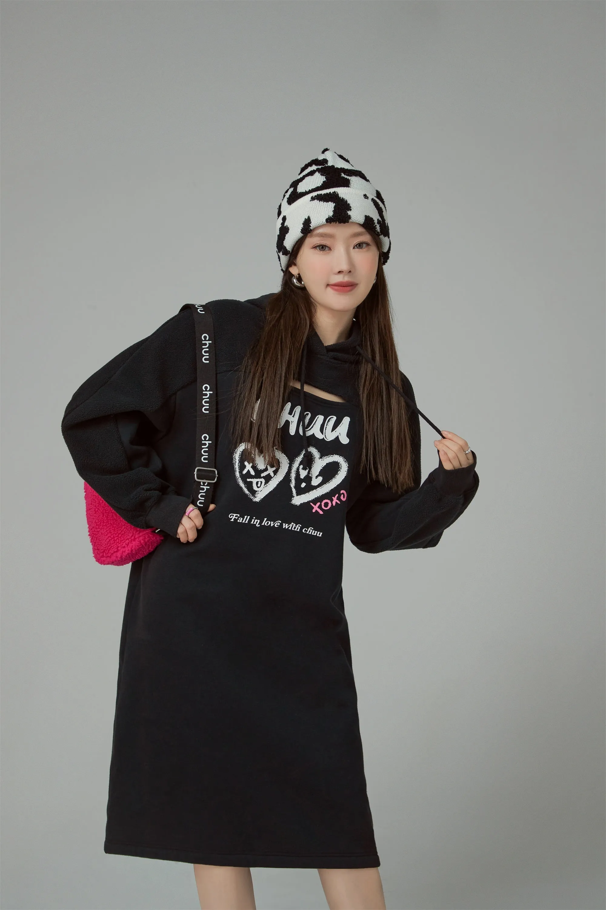 It Is You Or Me Loose Fit Hooded Dress