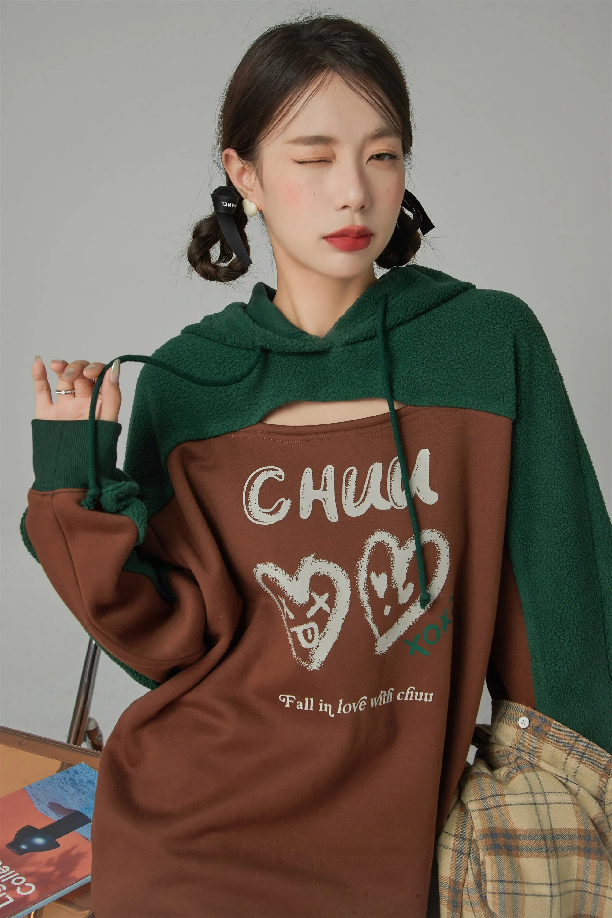 It Is You Or Me Loose Fit Hooded Dress