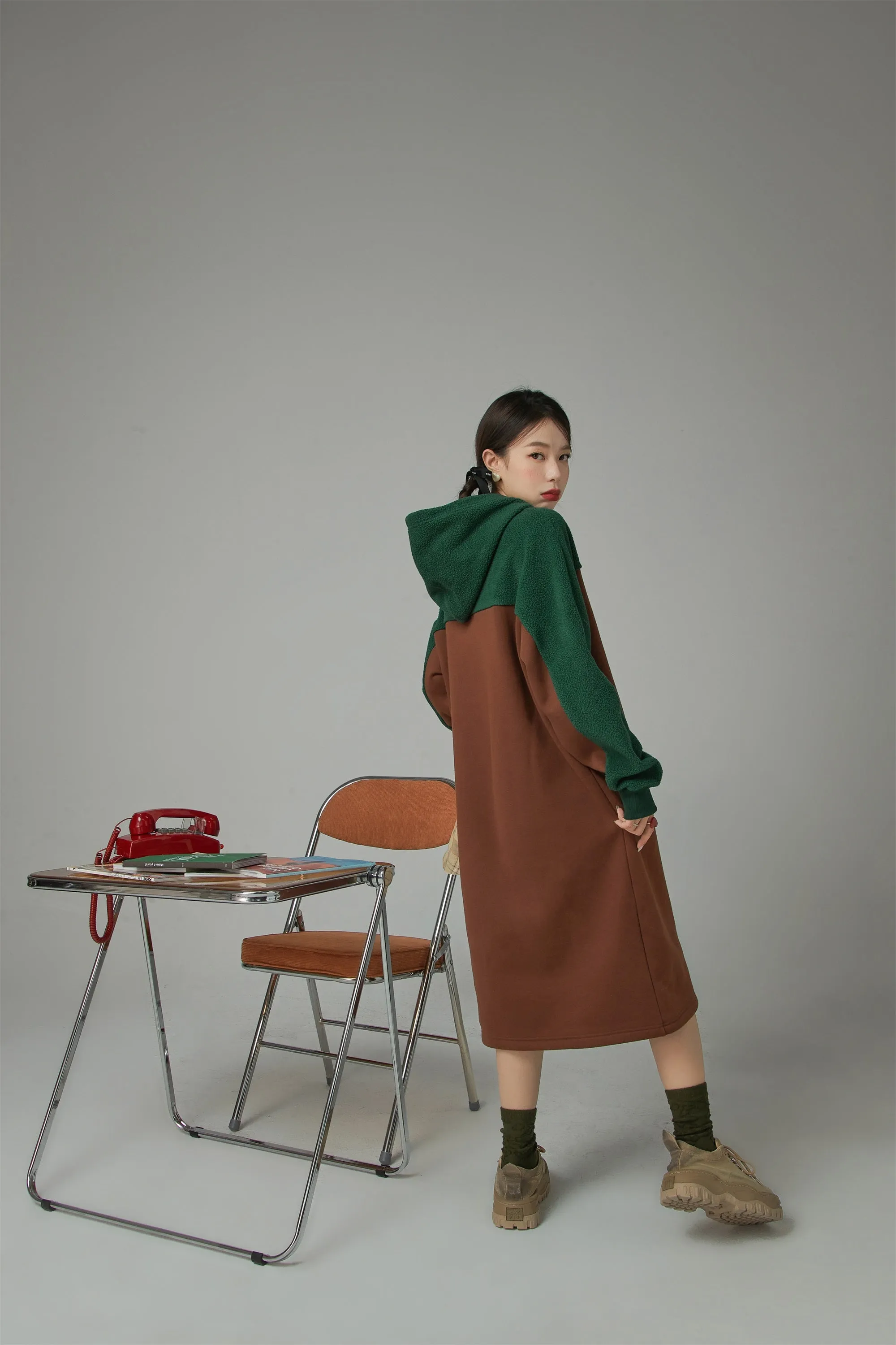 It Is You Or Me Loose Fit Hooded Dress