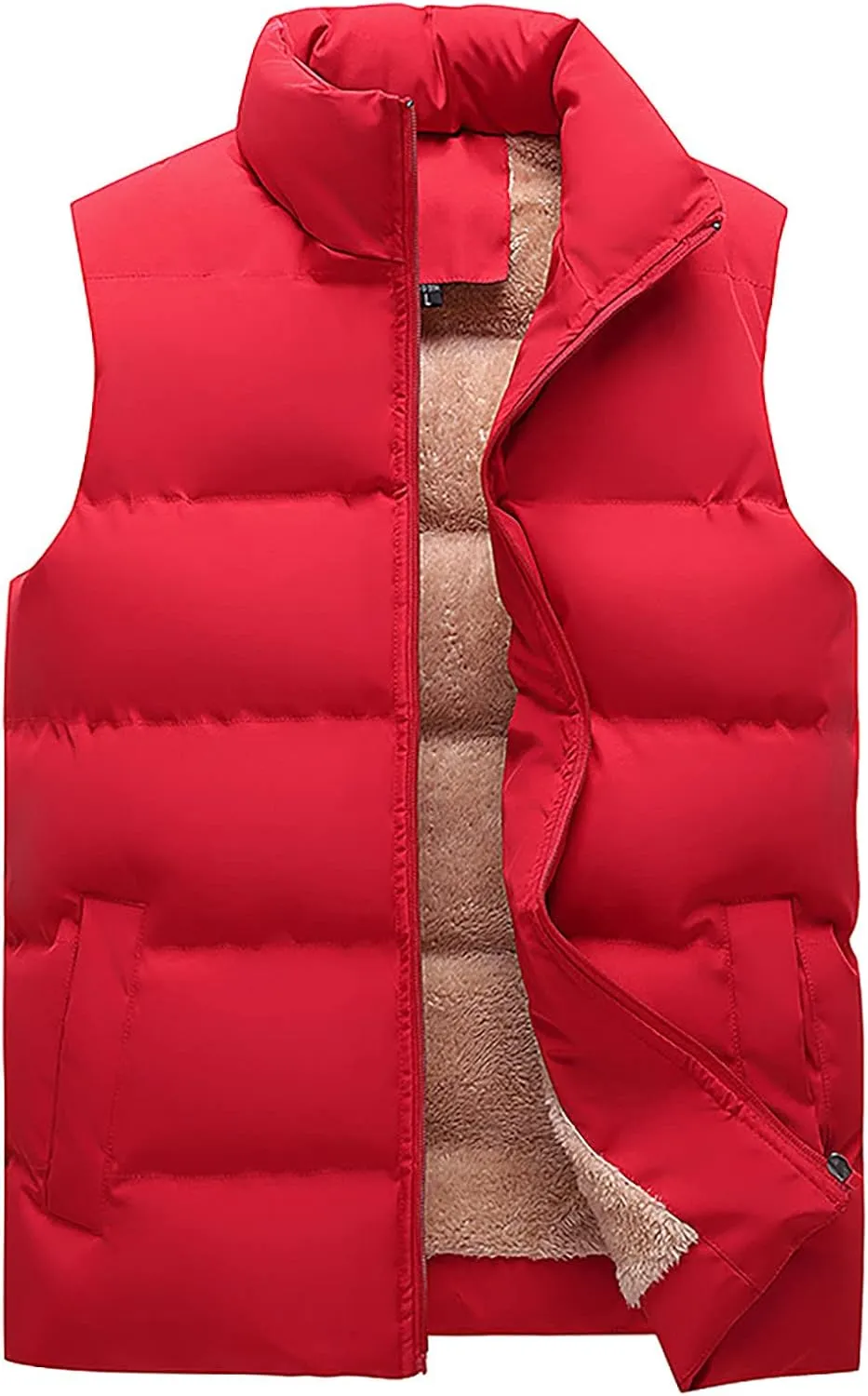 Jackets for Men Casual Winter Warm Zipper Sleeveless Vest Jacket Coat Outwear Tops Mens Fashion Jackets