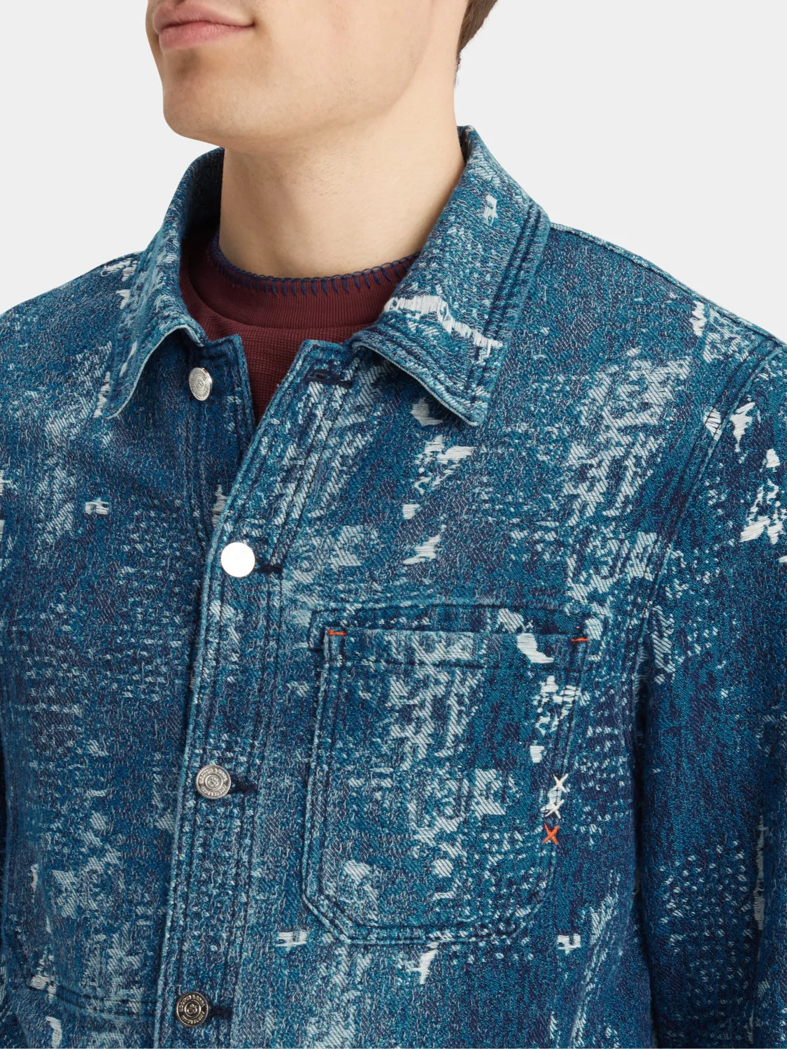 Jacquard denim workwear jacket