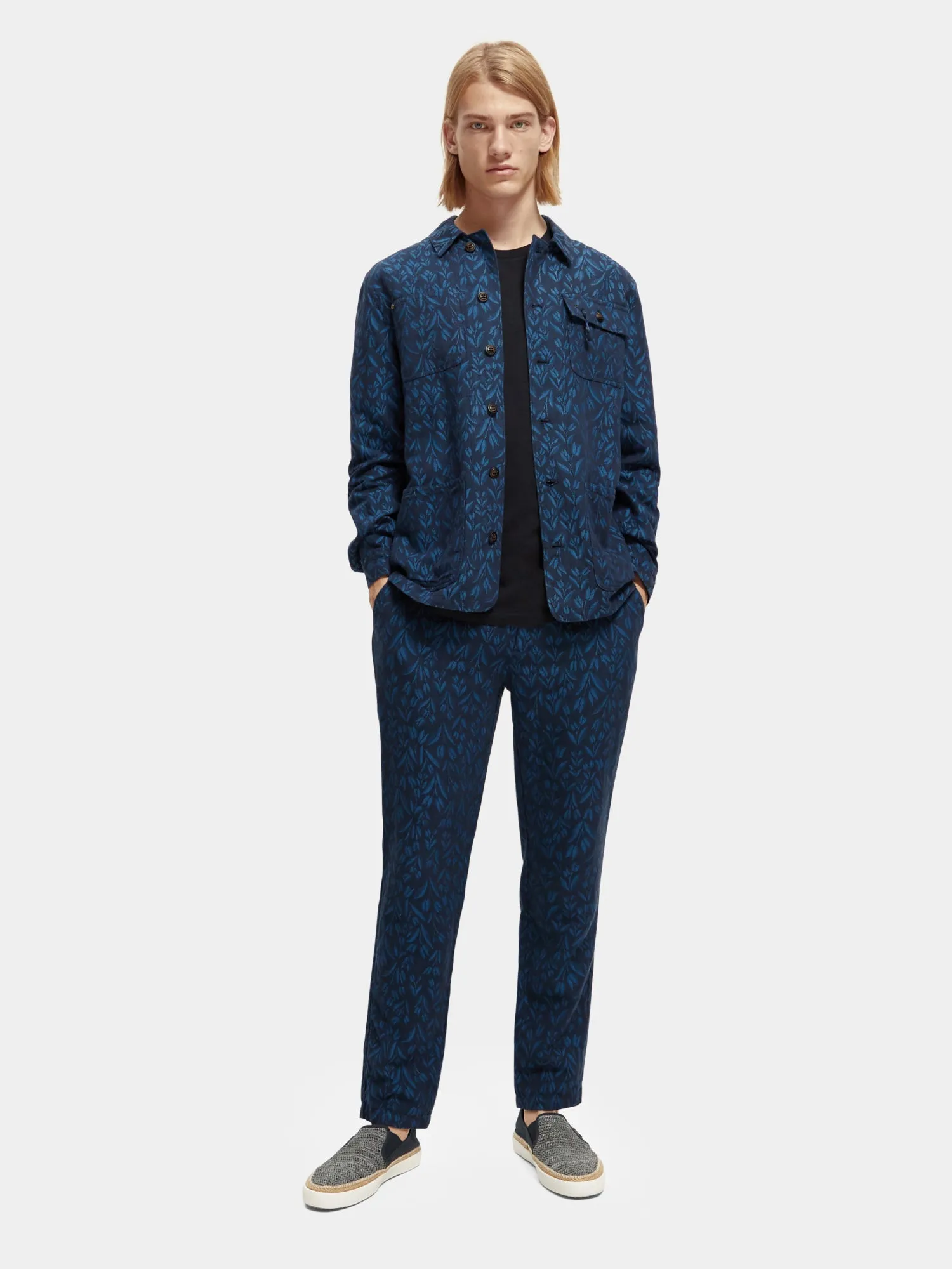 Jacquard linen blend Jacket