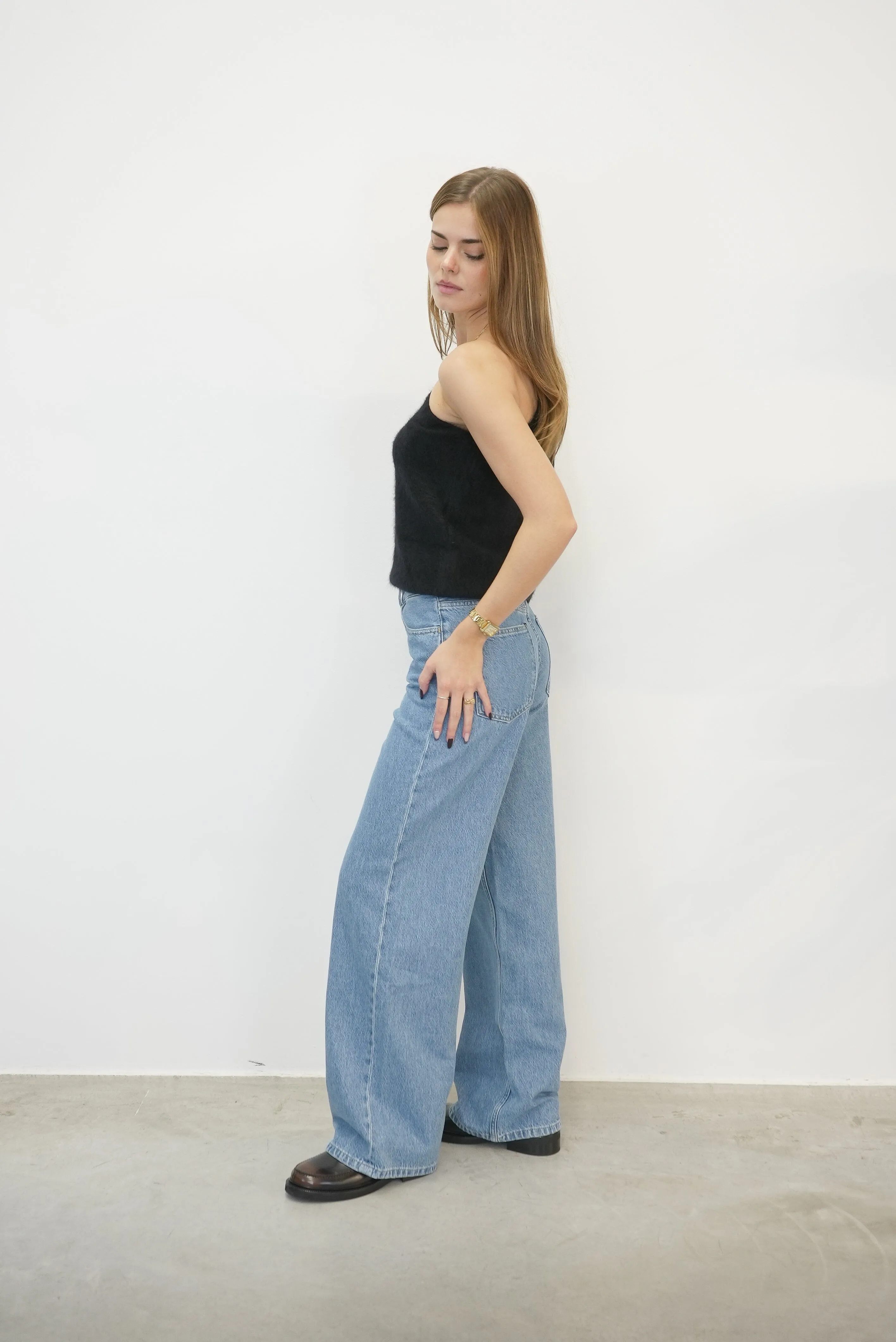 JANE PANT IN BLUE HEAVY STONE WASHED