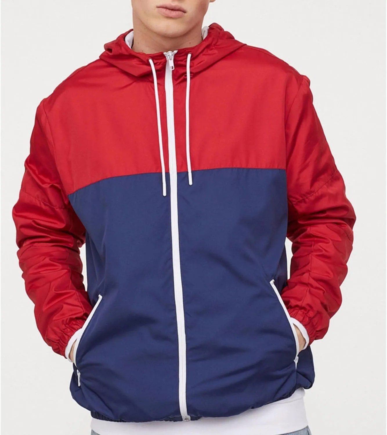 JEsilunmaMY Men's Lightweight Mesh Lined Sportwear Long Sleeve Zip Up Bomber Jackets Casual Outdoor Hooded Sweatshirt