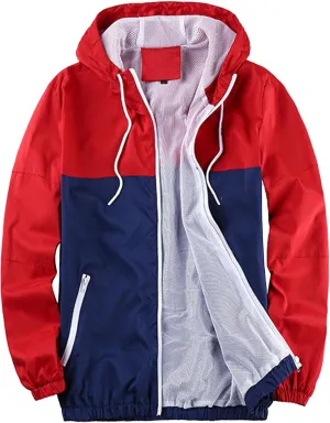 JEsilunmaMY Men's Lightweight Mesh Lined Sportwear Long Sleeve Zip Up Bomber Jackets Casual Outdoor Hooded Sweatshirt