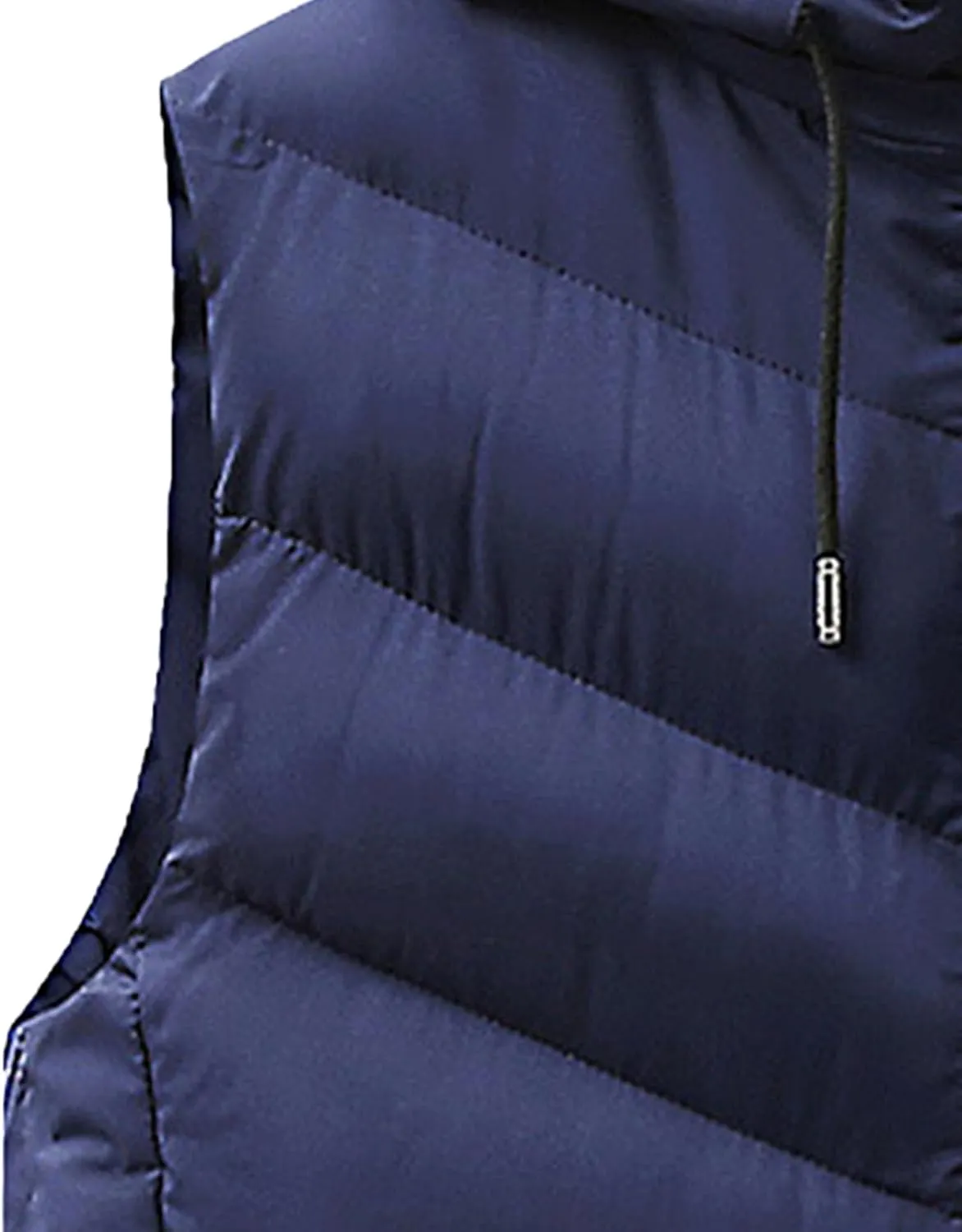 JEsilunmaMY Men's Quilted Warm Winter Puffer Vest Sleeveless Casual Padded Vest with Hood Fashion Cotton Down Vest Jacket