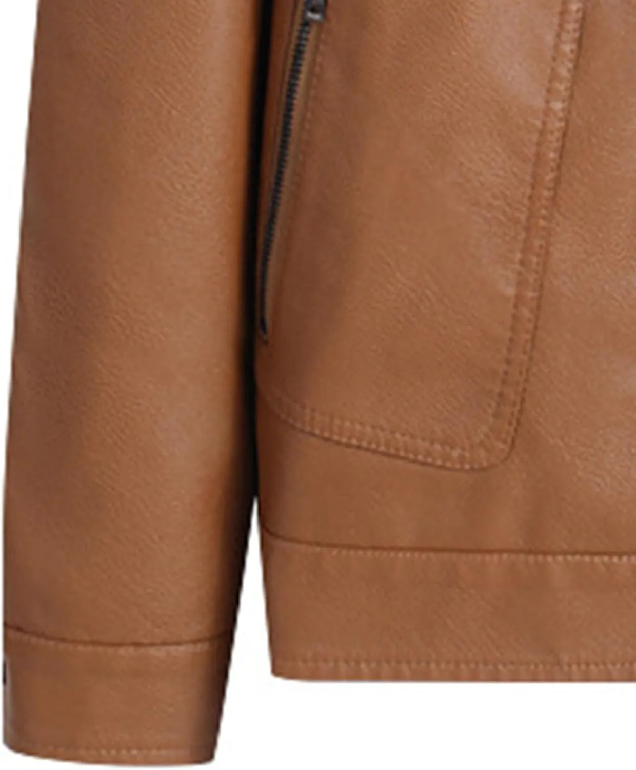 JEsilunmaMY Men's Slim Fit Leather Biker Coats Long Sleeve Zip Up Lapel Leather Jacket Lightweight Motorcycle Bomber Coat