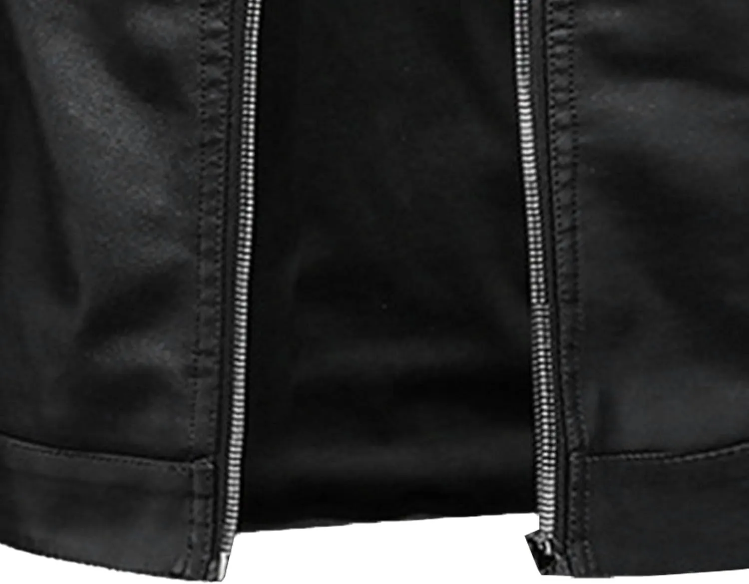 JEsilunmaMY Men's Slim Fit Leather Bomber Jacket Full Zip Stand Collar Motorcycle Jacket Lightweight Moto Biker Outwear