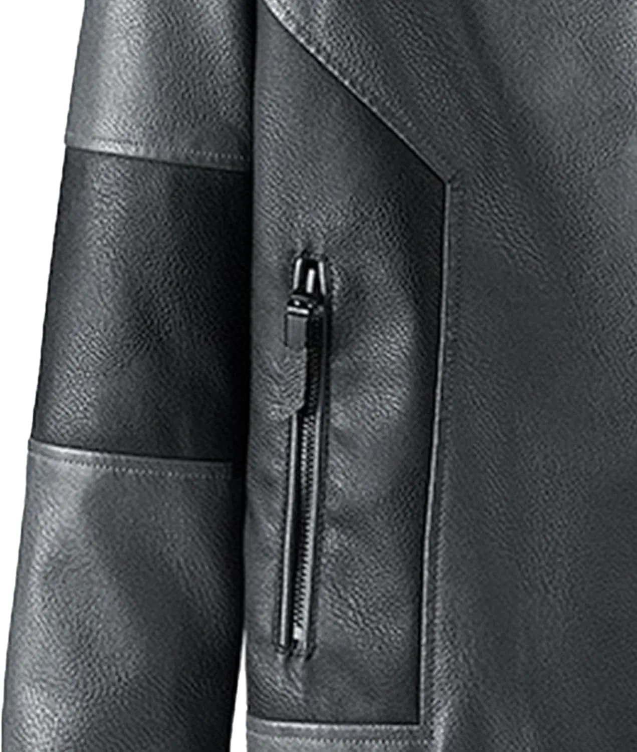 JEsilunmaMY Men's Slim Mock Neck Leather Jacket Zip Up Casual Baseball Bomber Jacket Fall Winter Motorcycle Windbreaker
