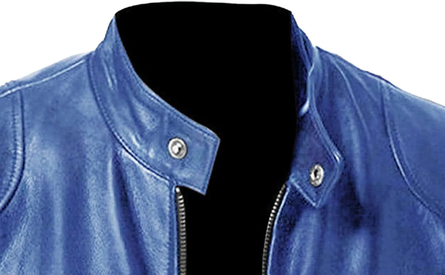 JEsilunmaMY Men's Solid Color PU Leather Jacket Stand Collar Motorcycle Biker Coats Warm Winter Punk Slim Bomber Outwear