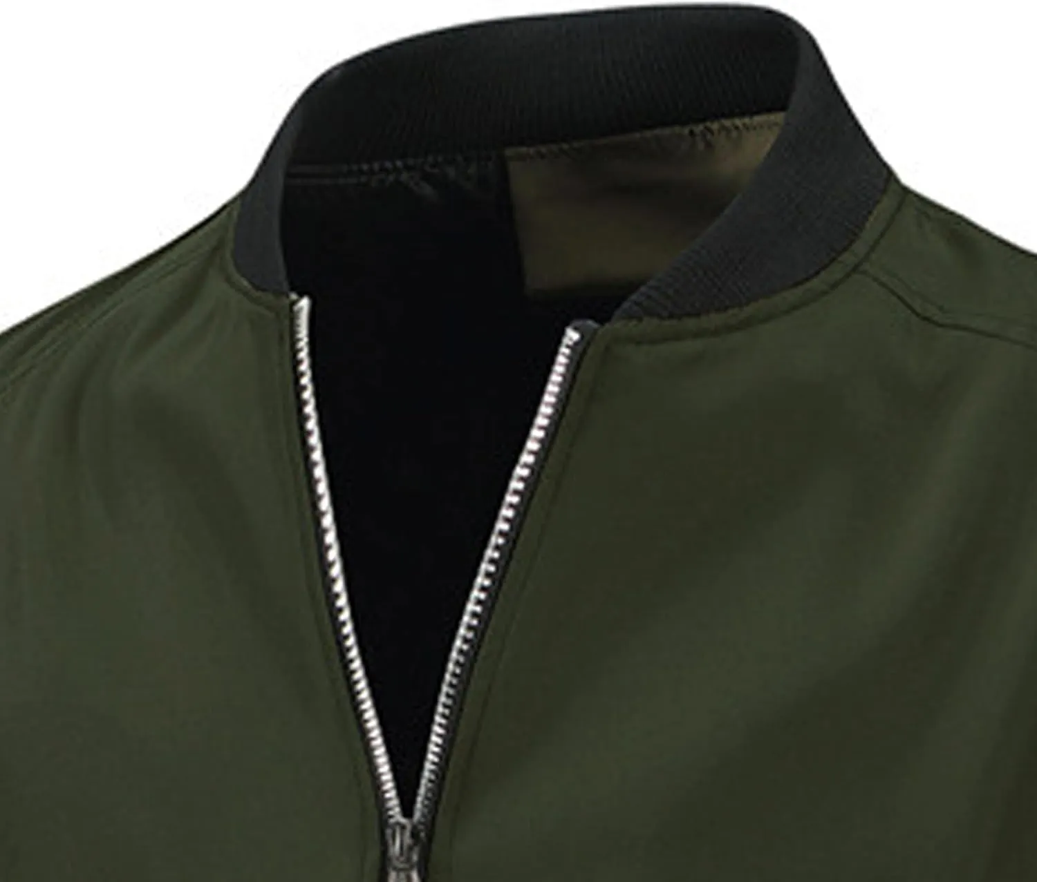JEsilunmaMY Men's Stand Collar Casual Bomber Jacket Full Zipper Lightweight Varsity Jackets Windproof Windbreaker Jackets