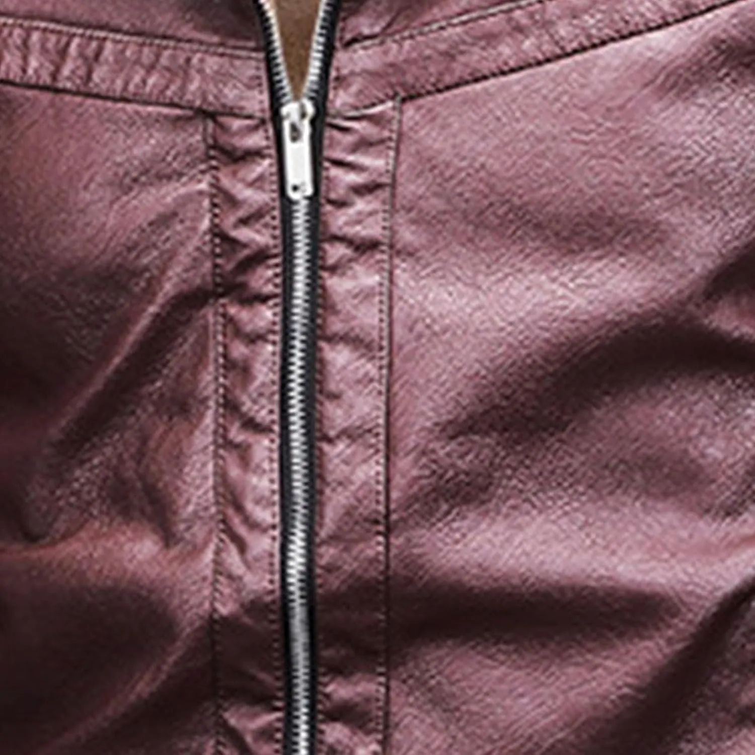 JEsilunmaMY Men's Thicken Sherpa Lined Leather Jacket Full Zip Stand Collar Motorcycle Bomber Jacket Warm Winter Biker Coats