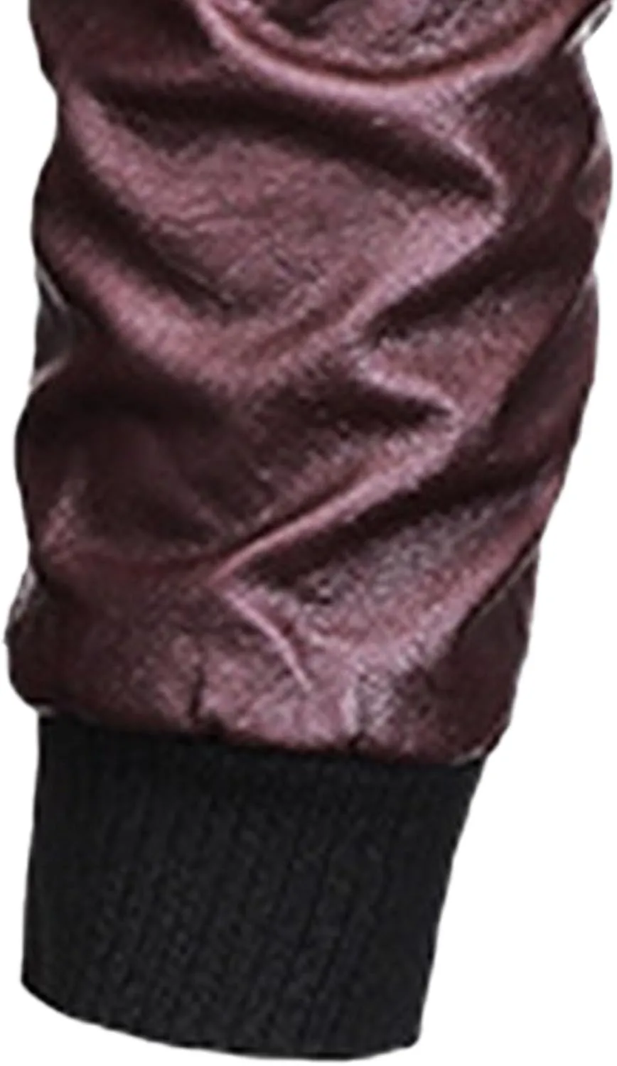 JEsilunmaMY Men's Thicken Sherpa Lined Leather Jacket Full Zip Stand Collar Motorcycle Bomber Jacket Warm Winter Biker Coats