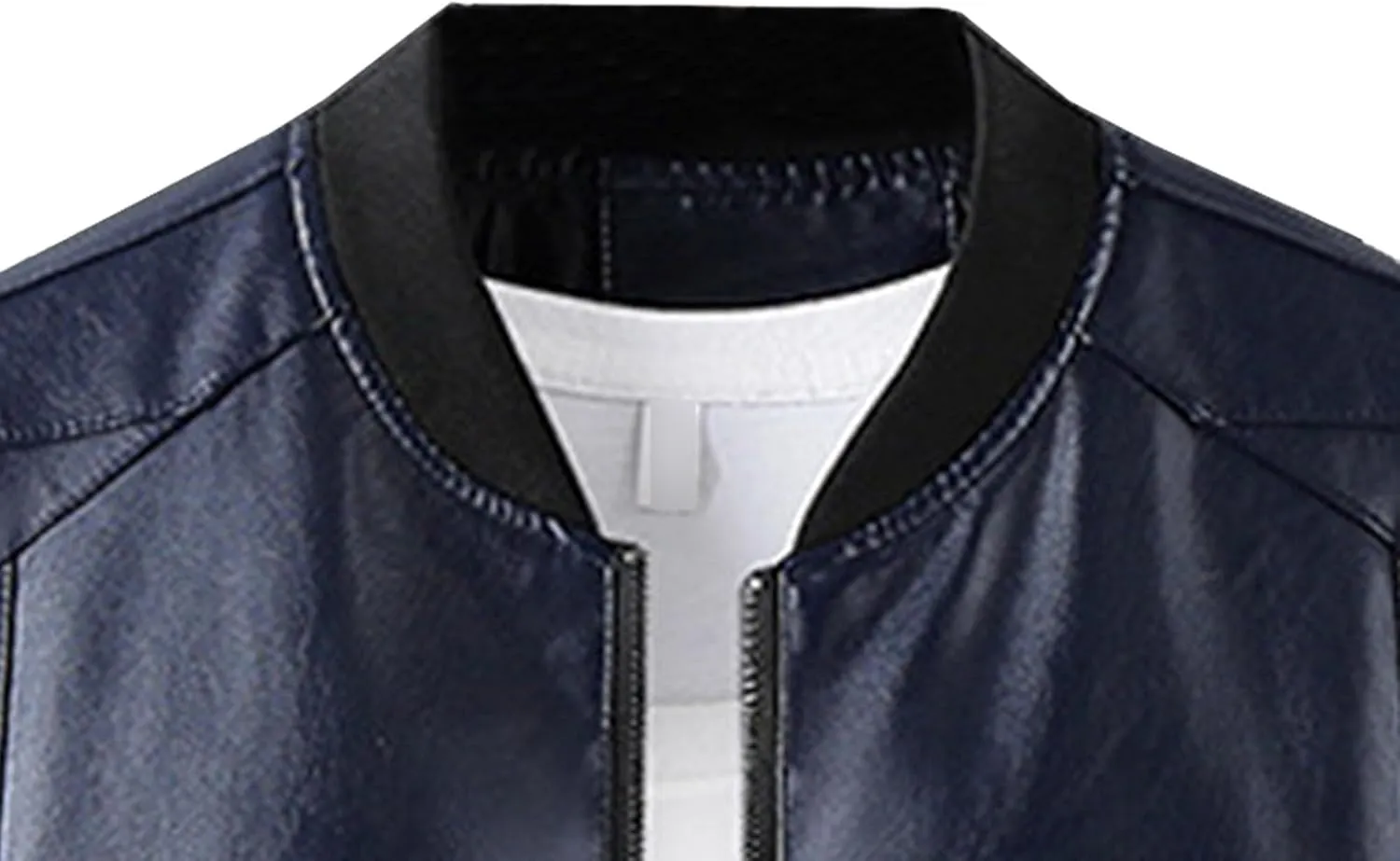 JEsilunmaMY Men's Thicken Winter Leather Jacket Zip Up Mock Neck Motorcycle Bomber Jacket Stylish Cargo Moto Biker Coats